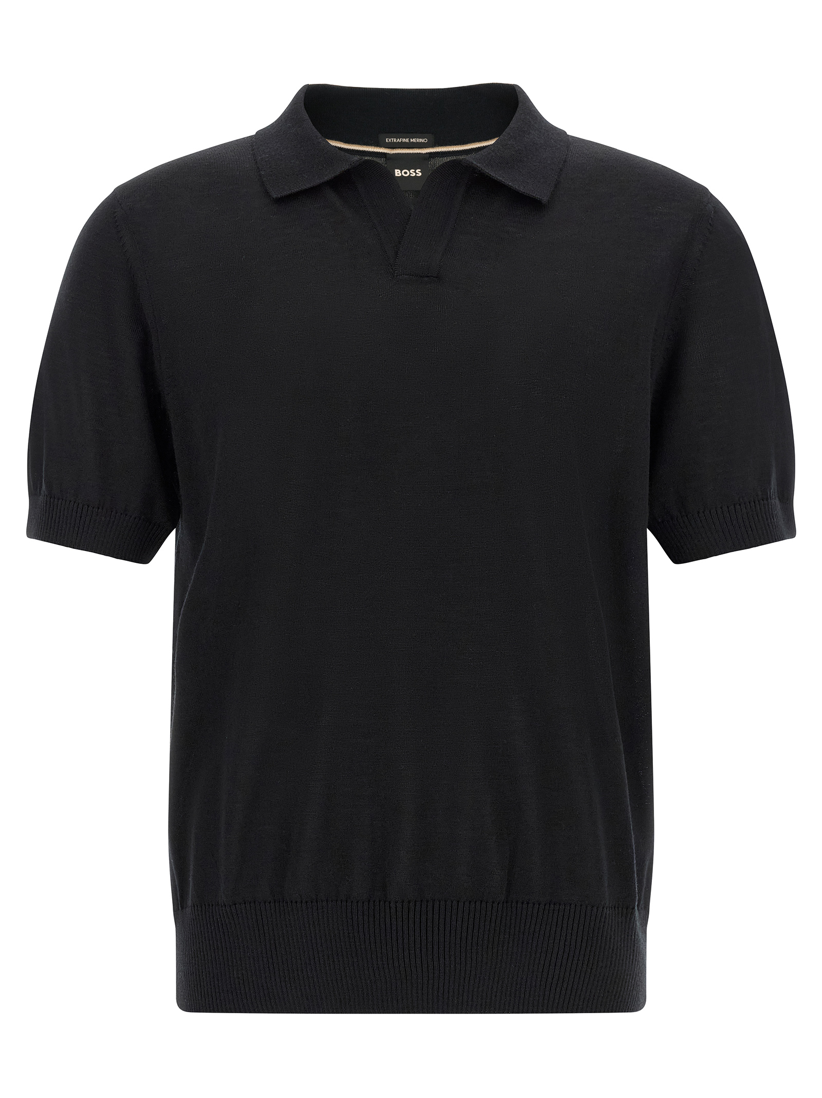 Black Virgin Wool Polo Shirt