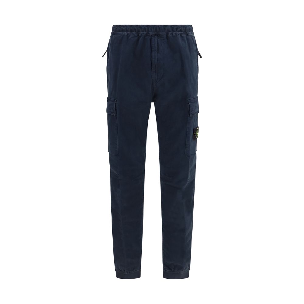 Blue Cotton Cargo Pants