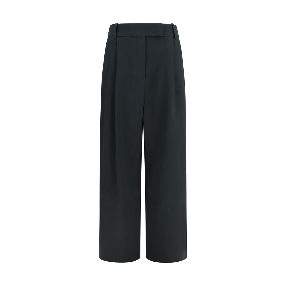 Black Silk Casual Pants