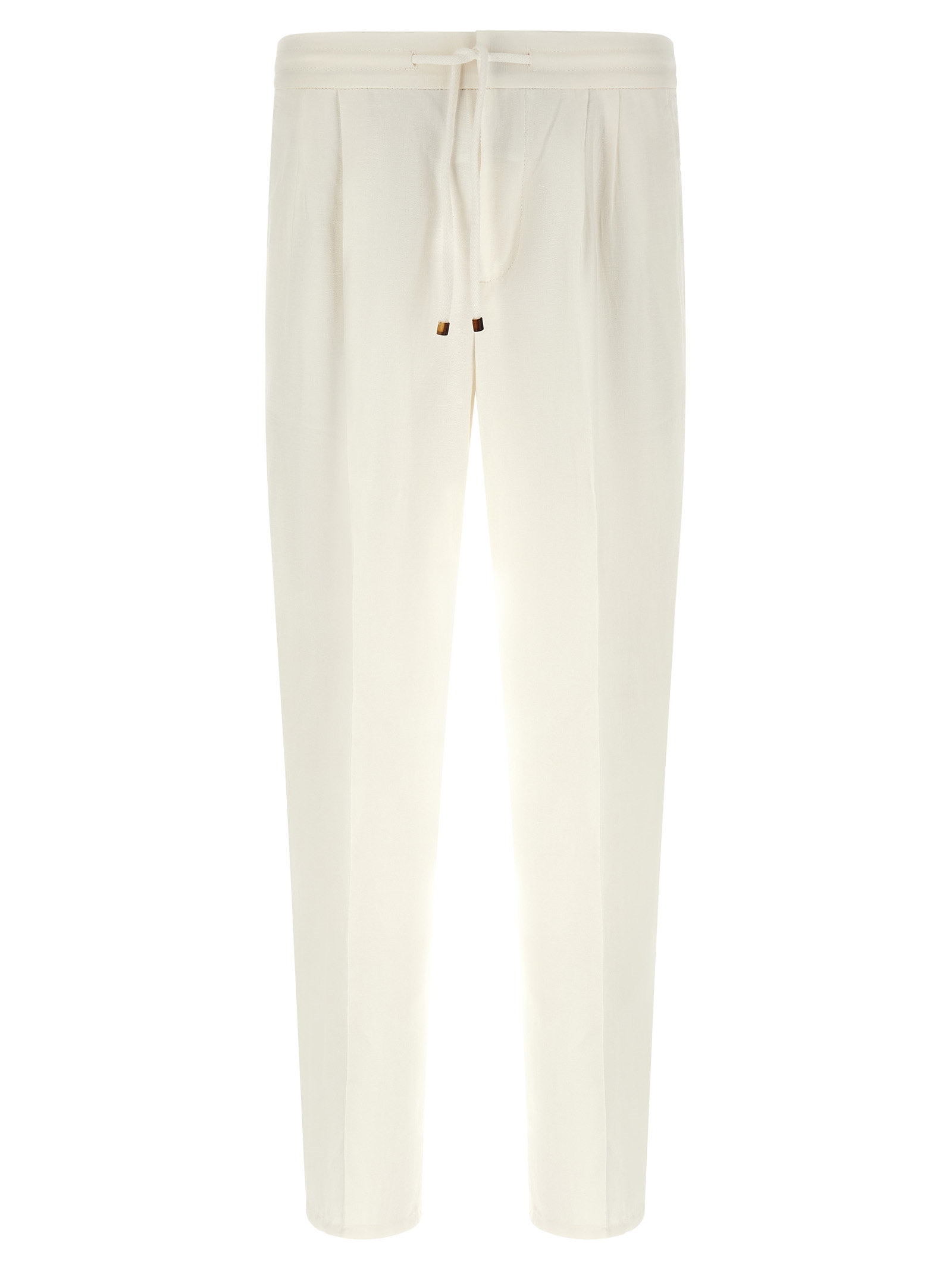 White Linen Casual Pants