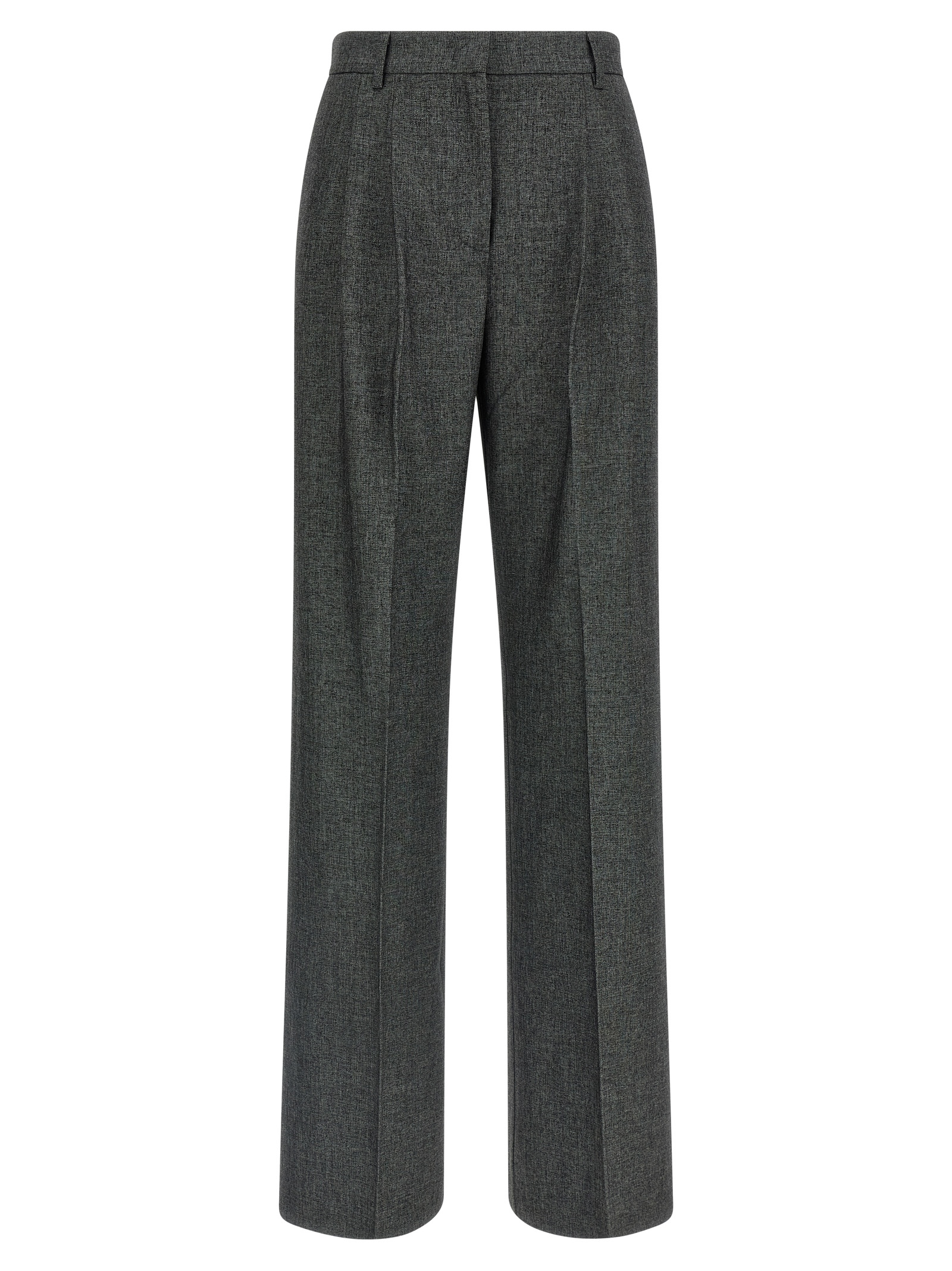 Gray Polyester Dress Pants