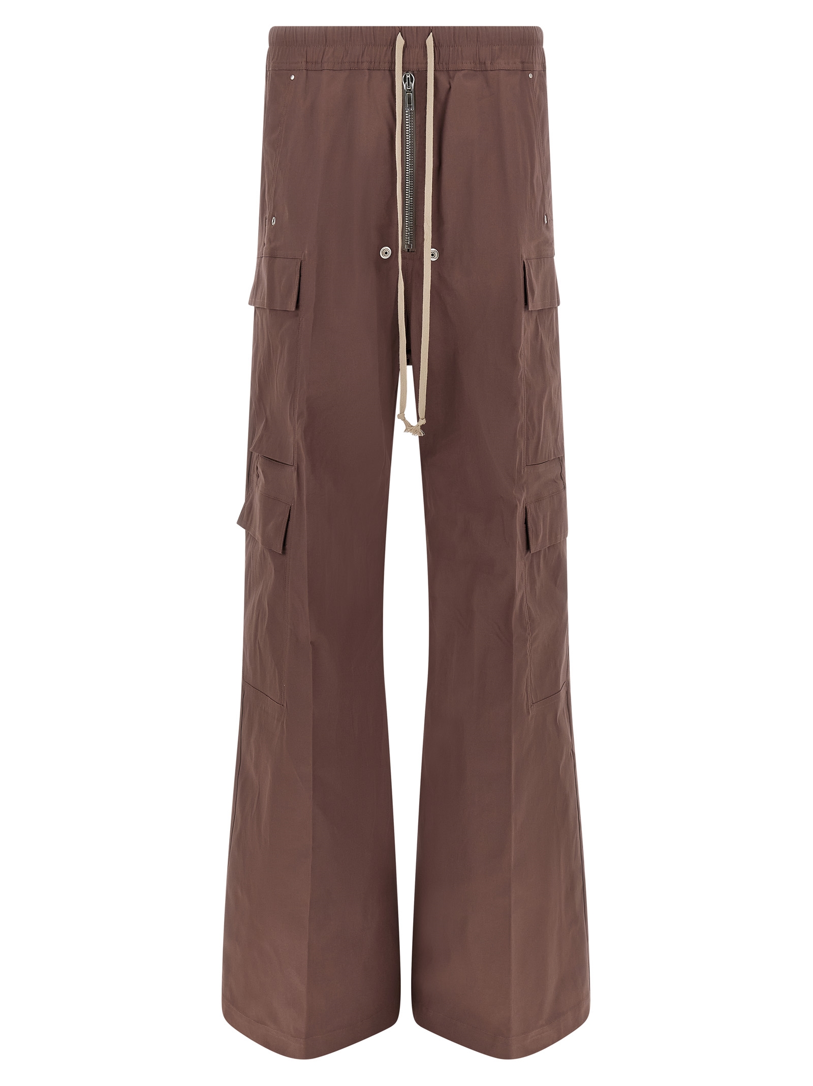 Brown Cotton Flared Pants