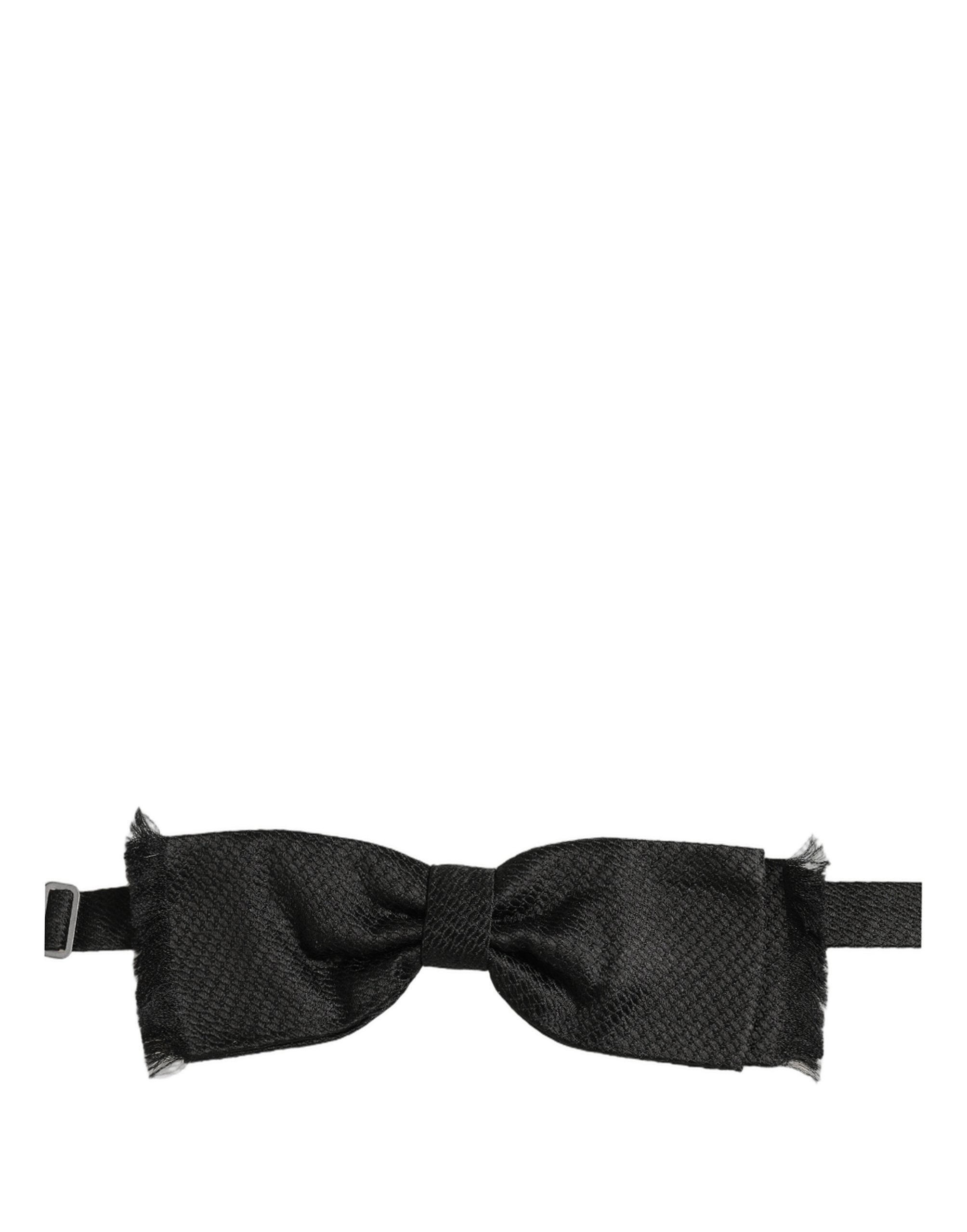 Men Black 100% SIlk Adjustable Neck Papillon Bow Tie