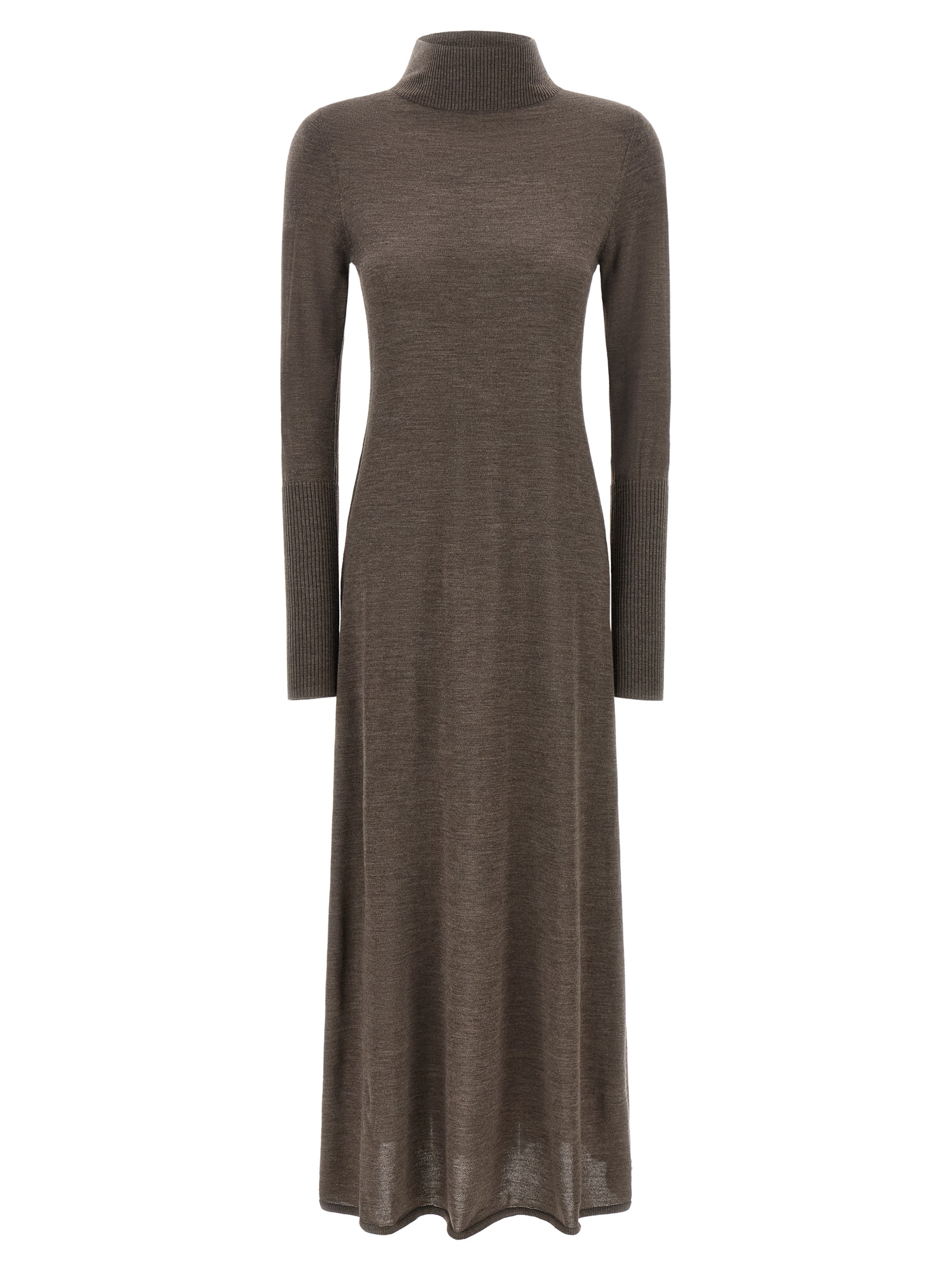 Beige Wool Long Dress