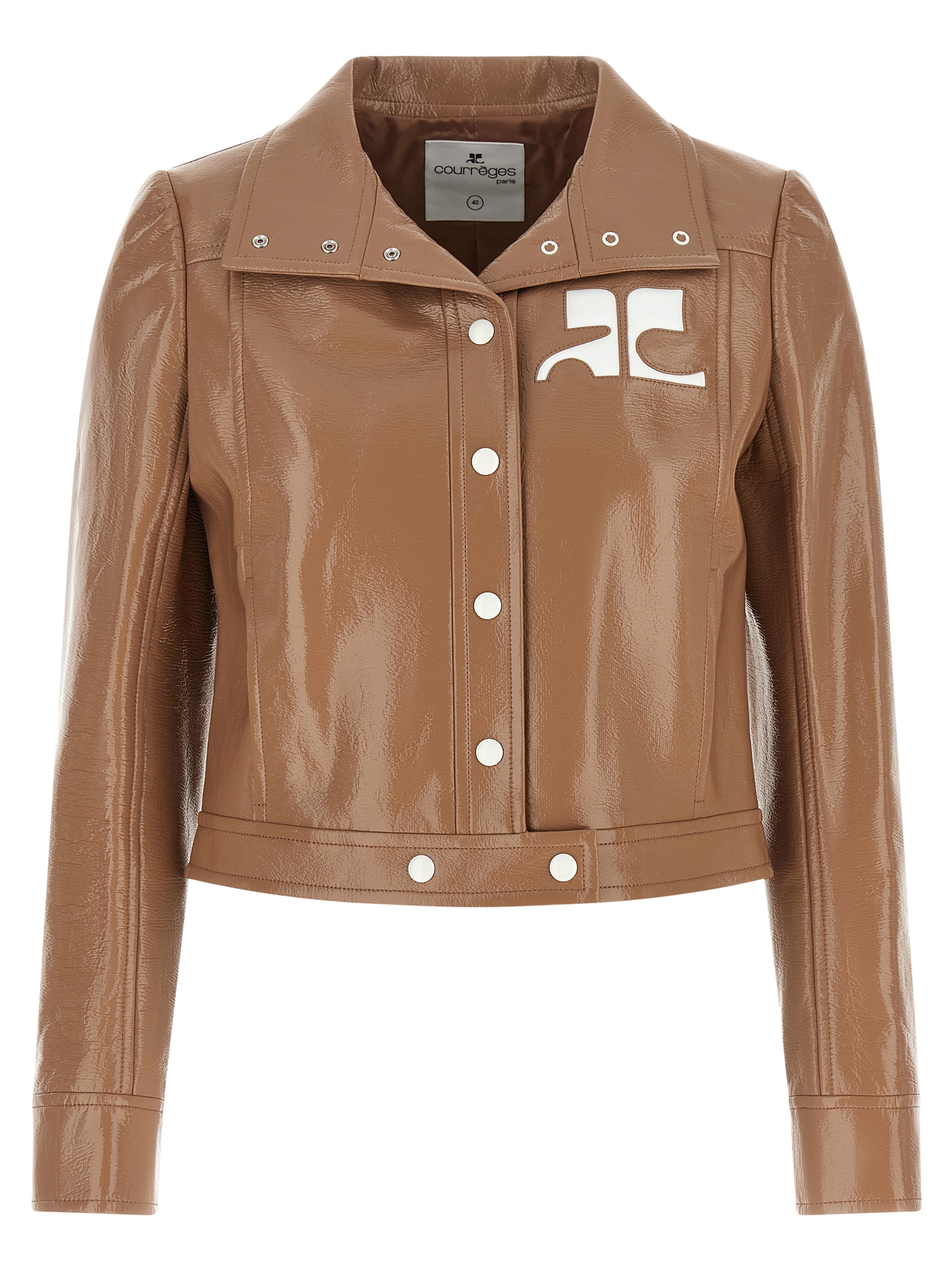 Brown Cotton Full-Length Jacket