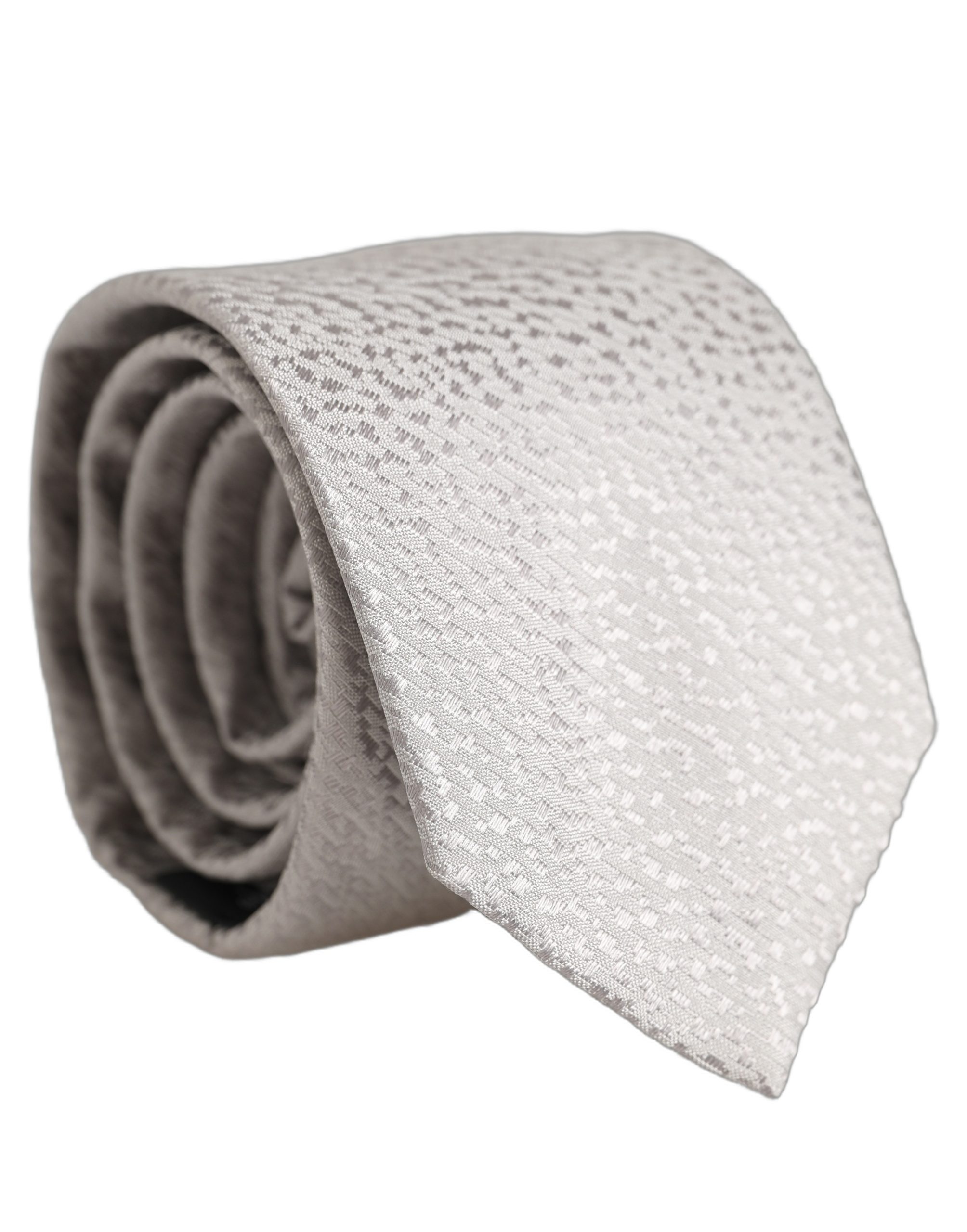 Dolce & Gabbana Men Gray 100% Silk Textured Adjustable Men'sd NeckMen's Men's Tie