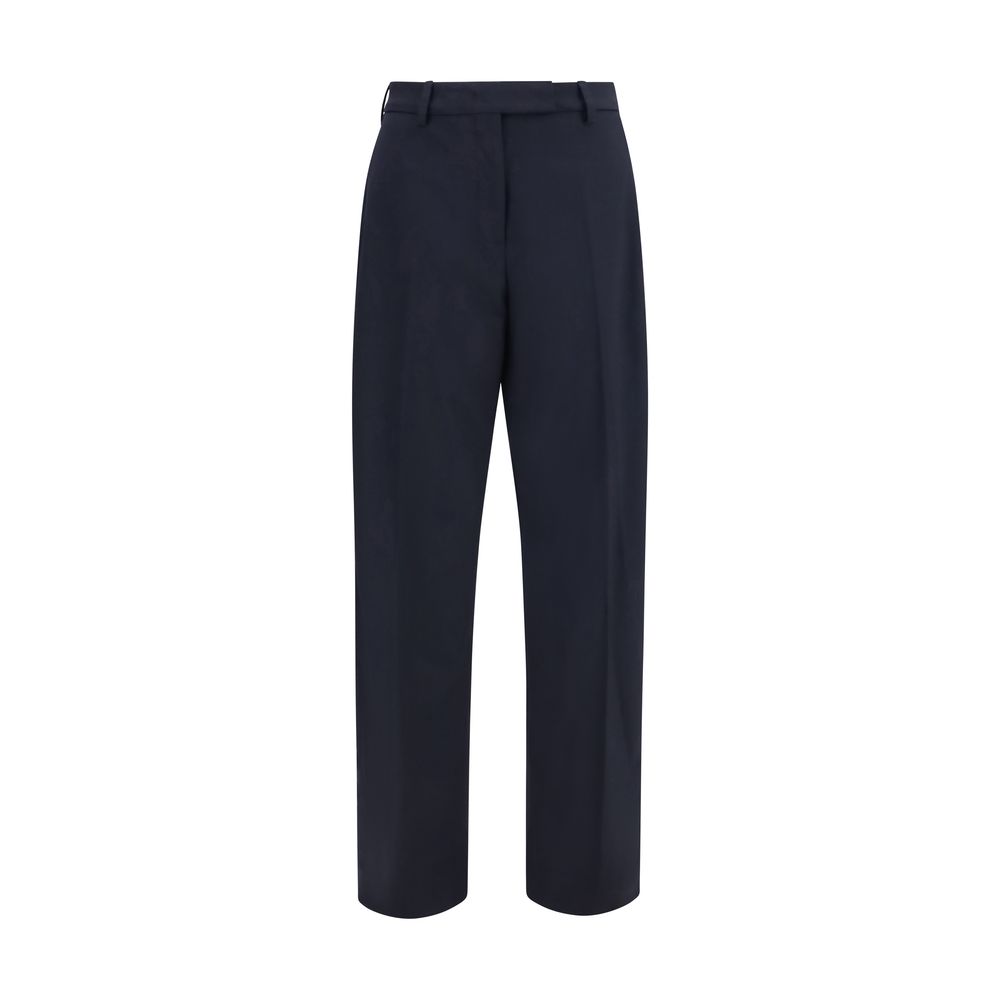 Blue Polyester Dress Pants