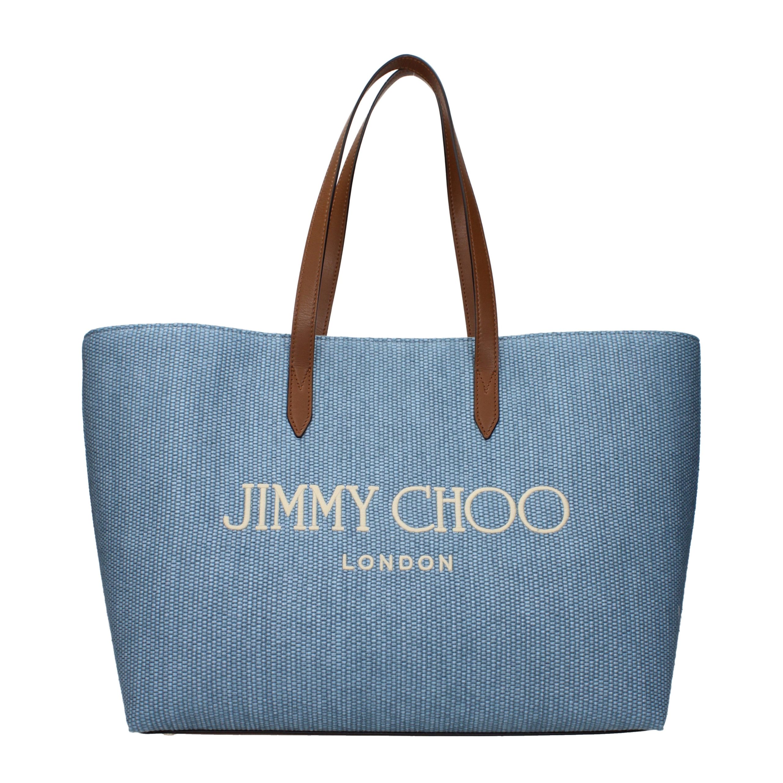 Light Blue Fabric Shoulder Bag