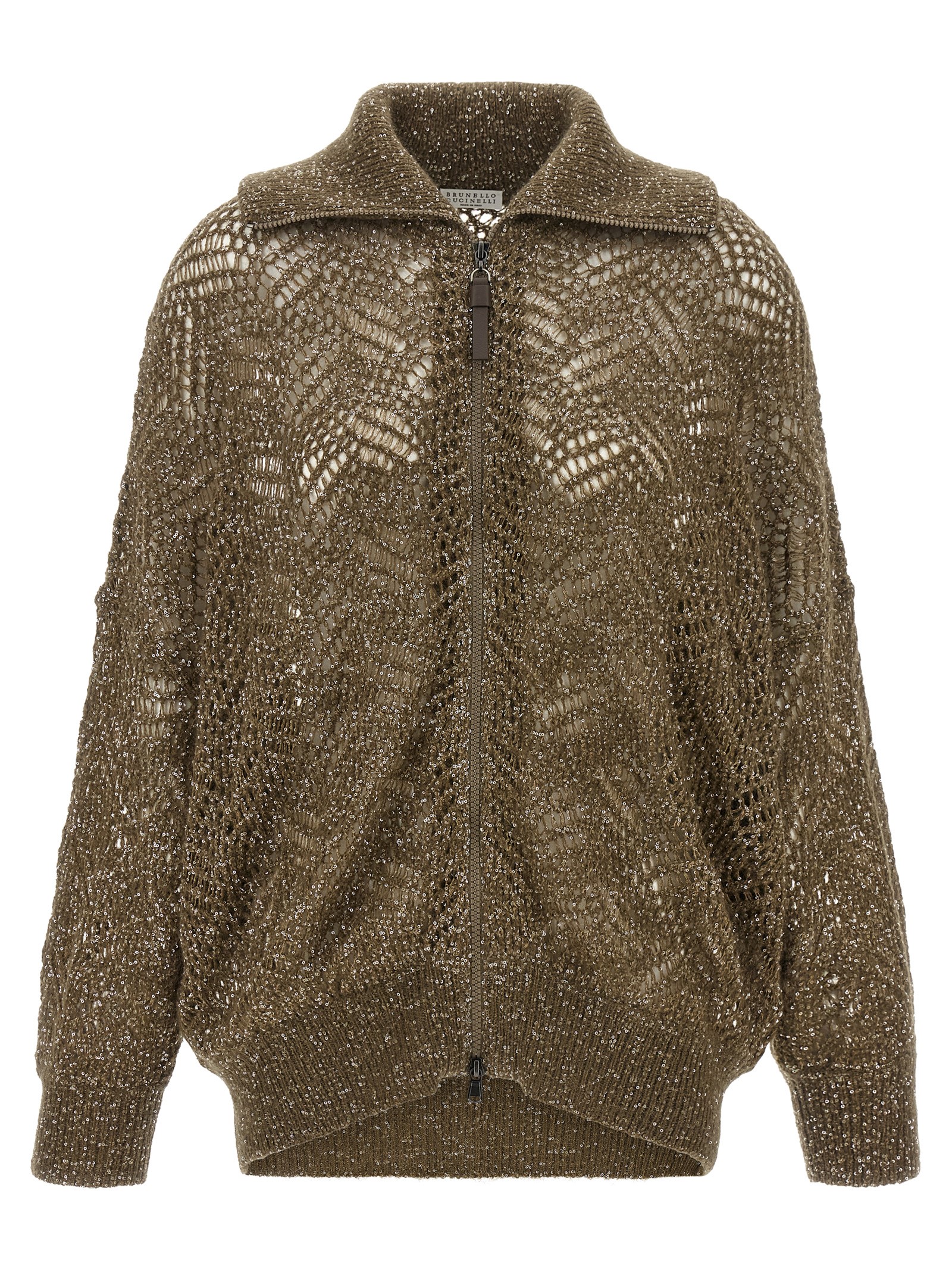 Brown Polyamide Cardigan