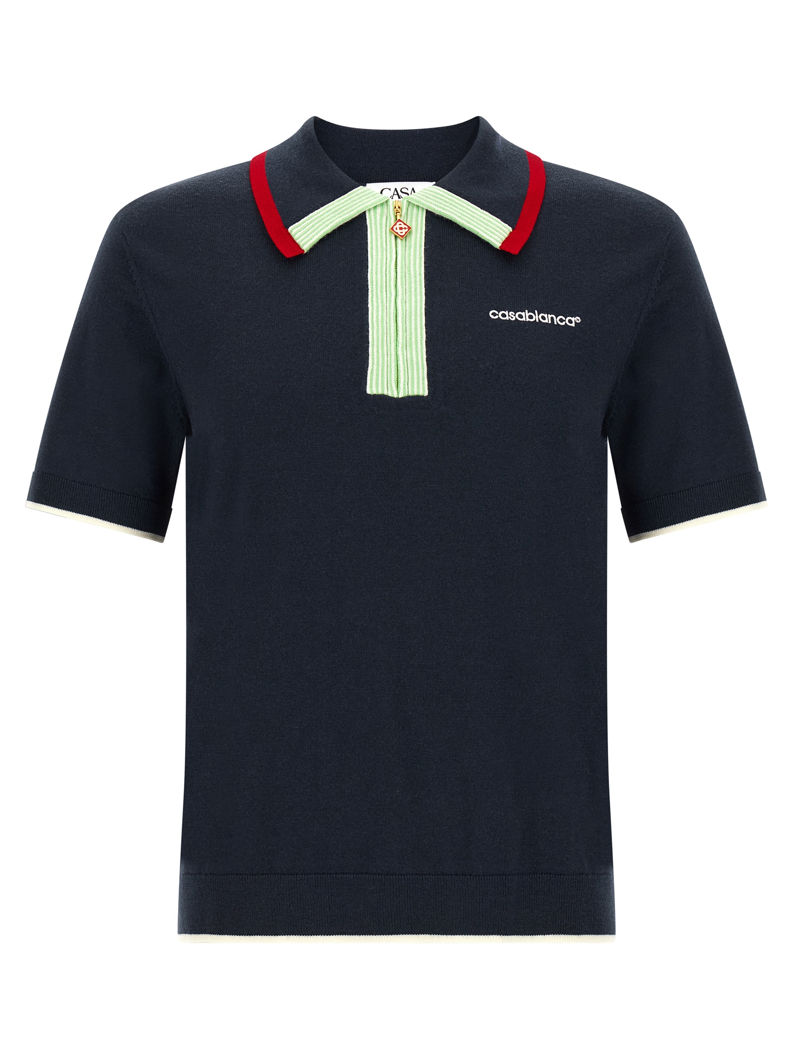 Blue Wool Polo Shirt