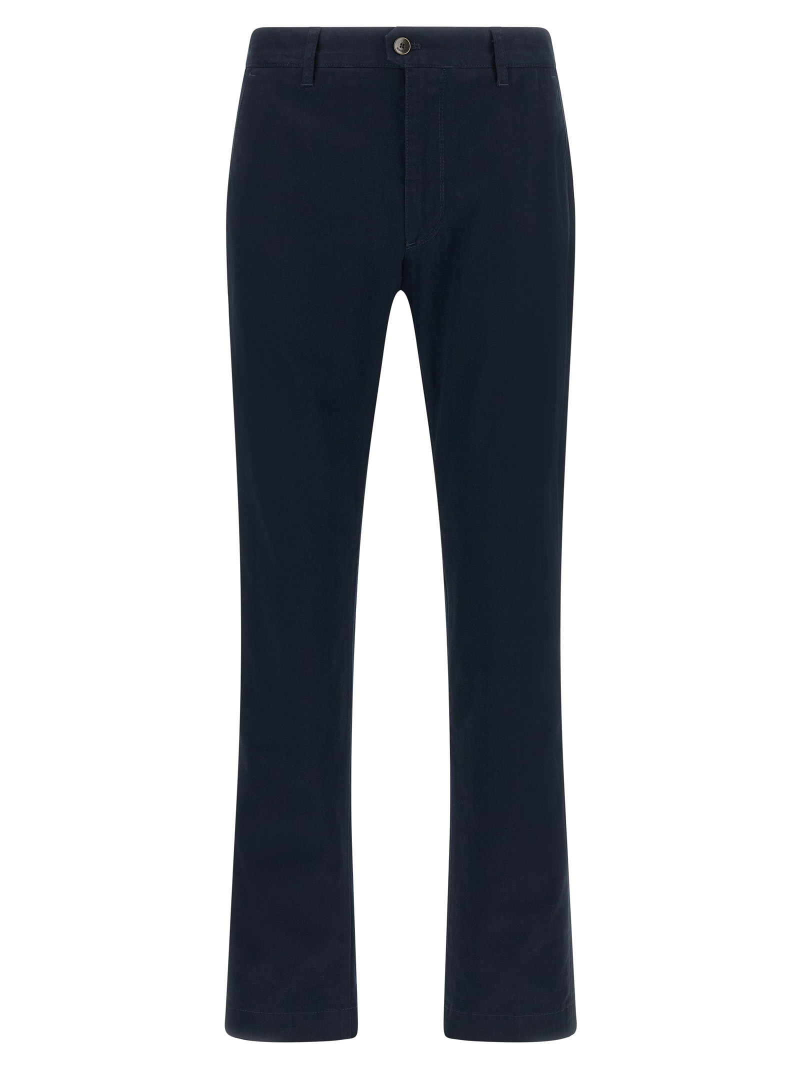 Blue Cotton Casual Pants