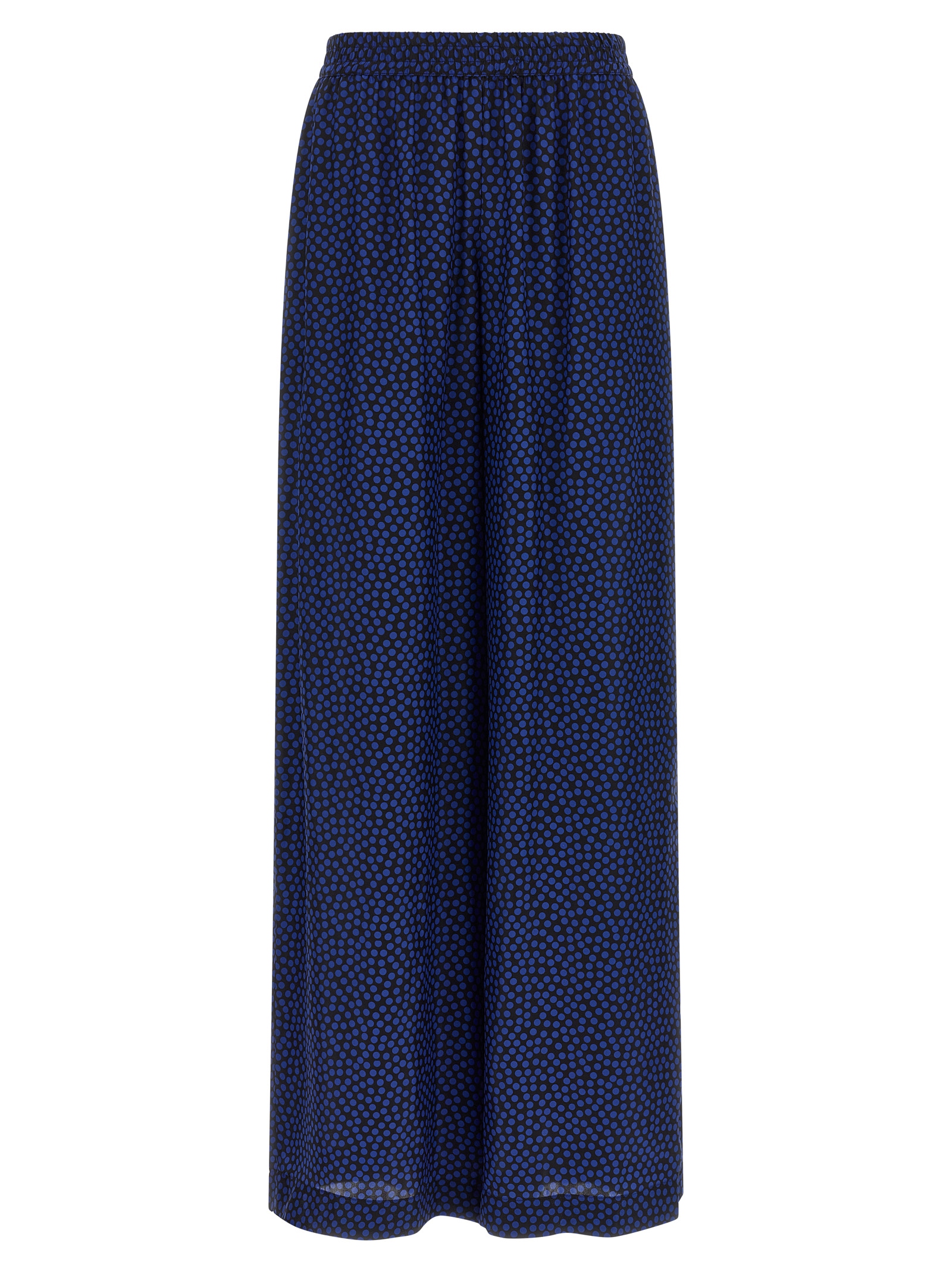 Blue Viscose Casual Pants