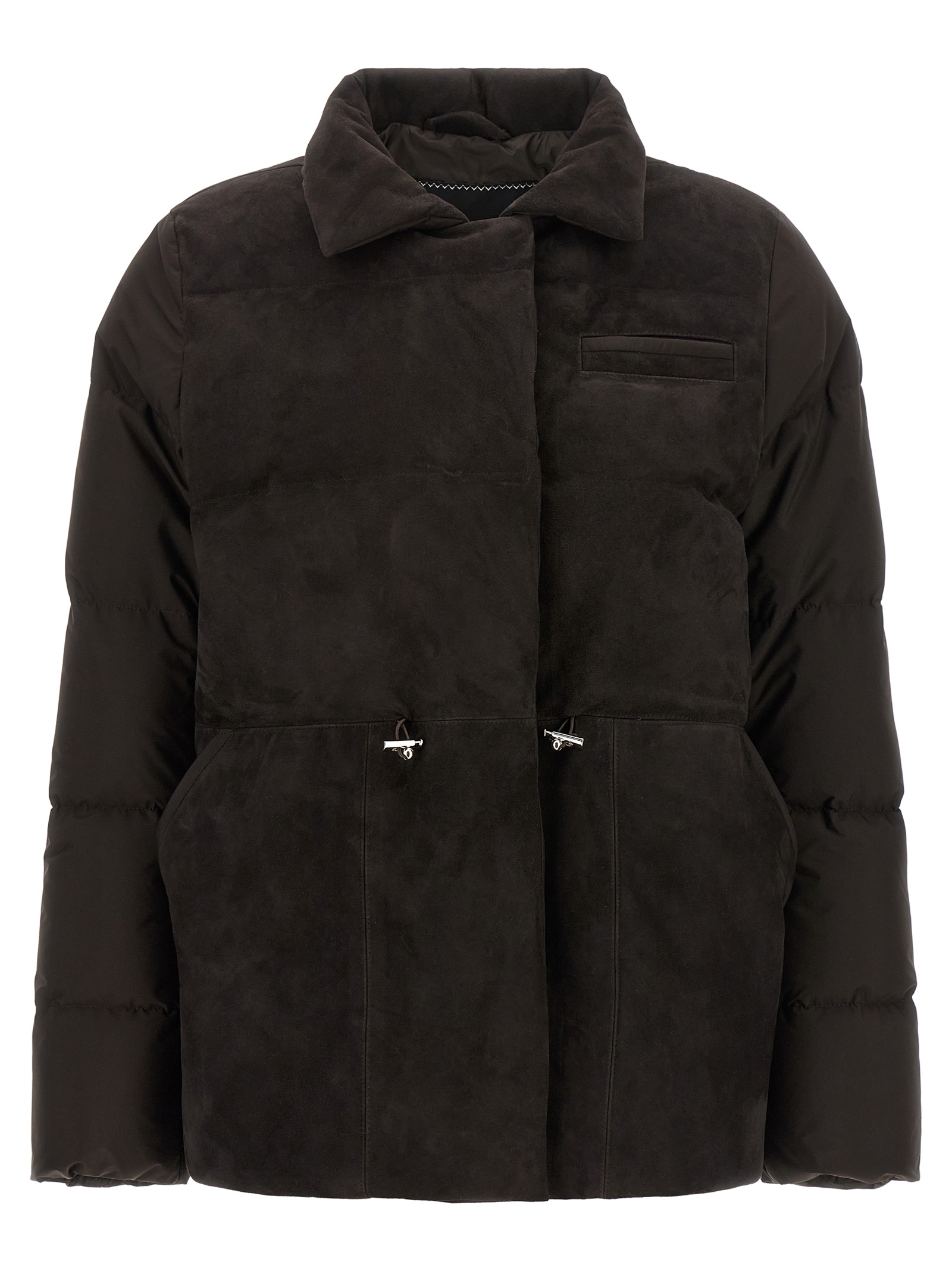 Brown Polyamide Full-Length Jacket