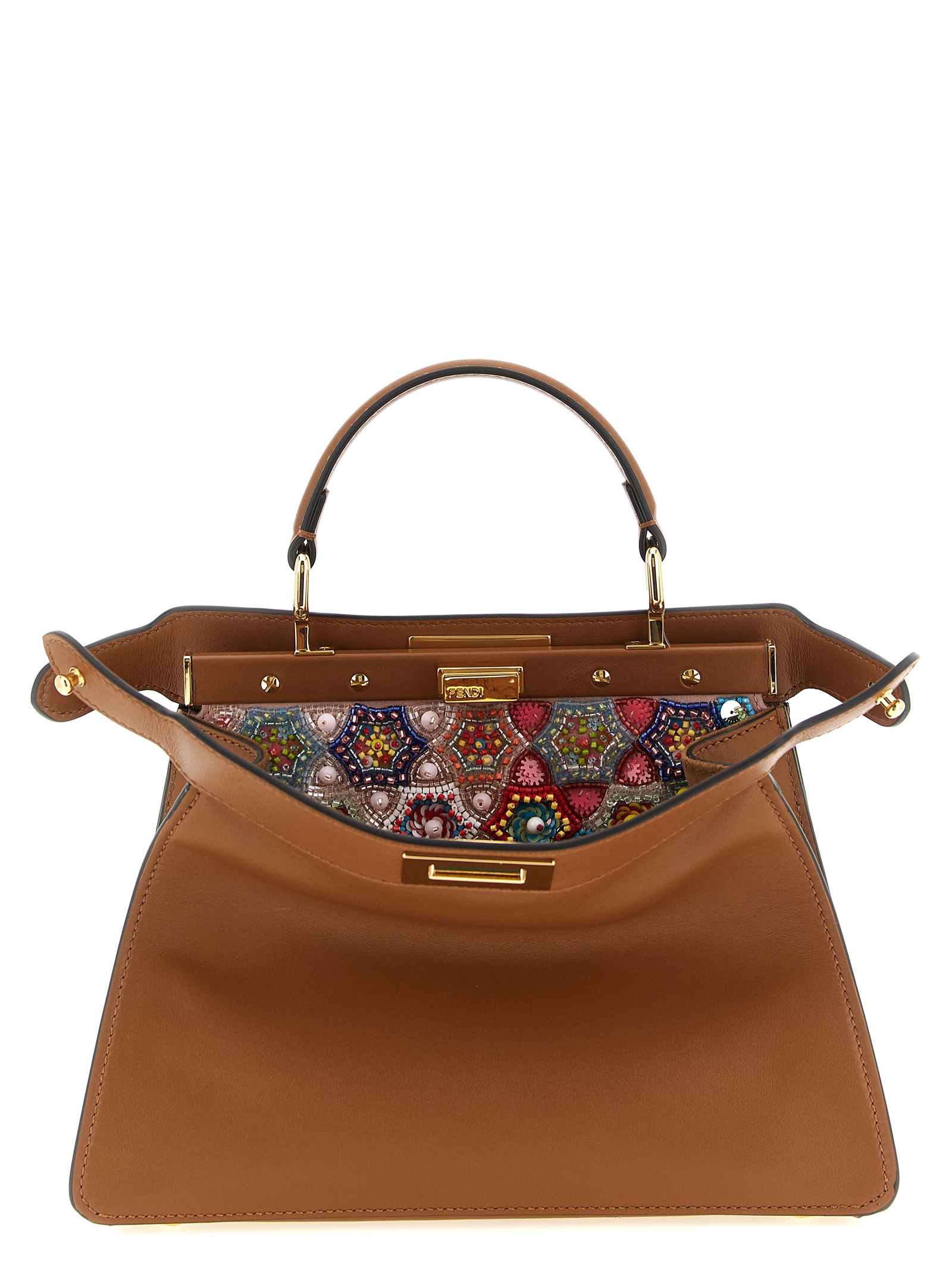 Brown Calfskin Crossbody Bag