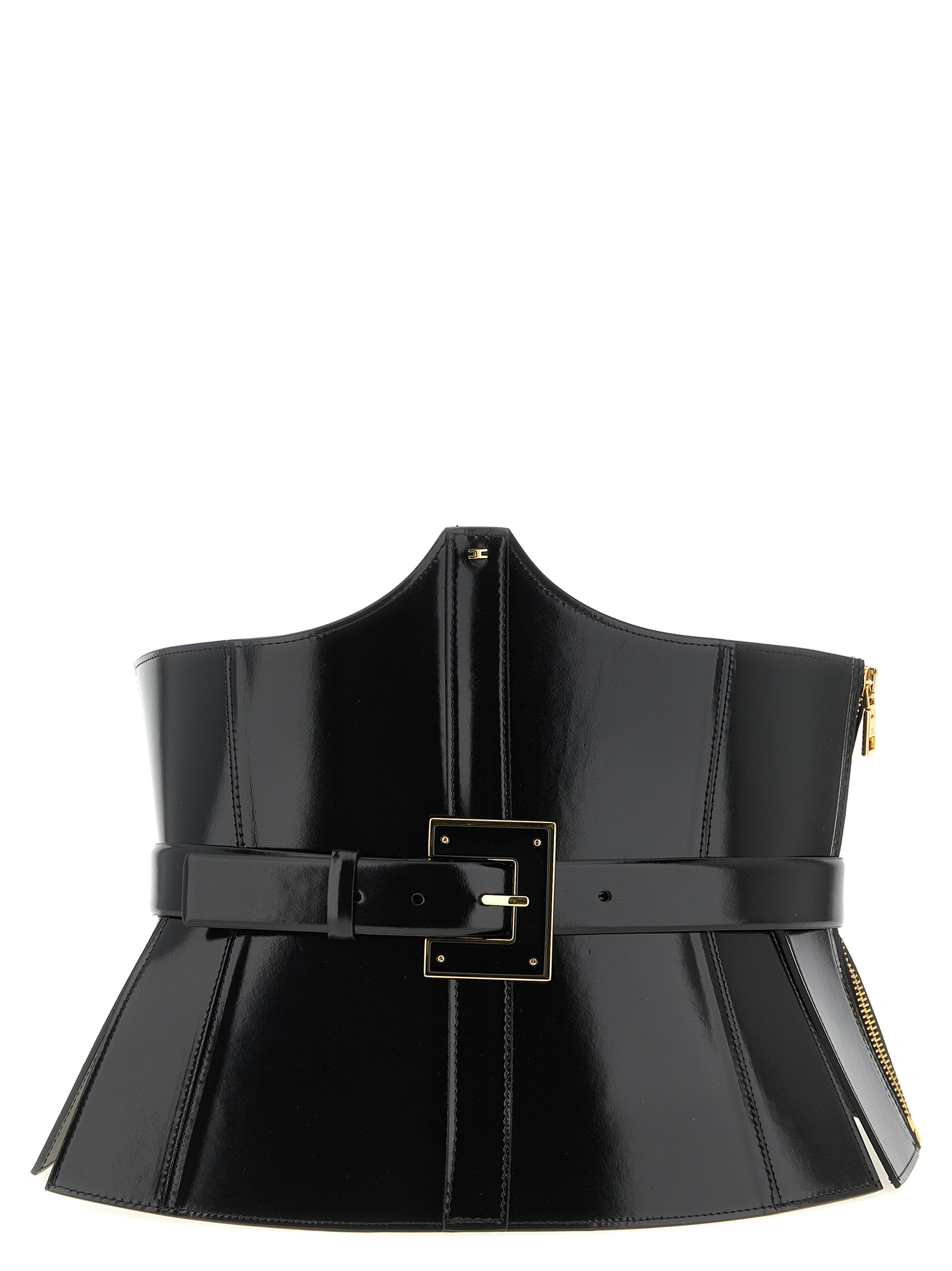 Black Leather High-Waist Belt