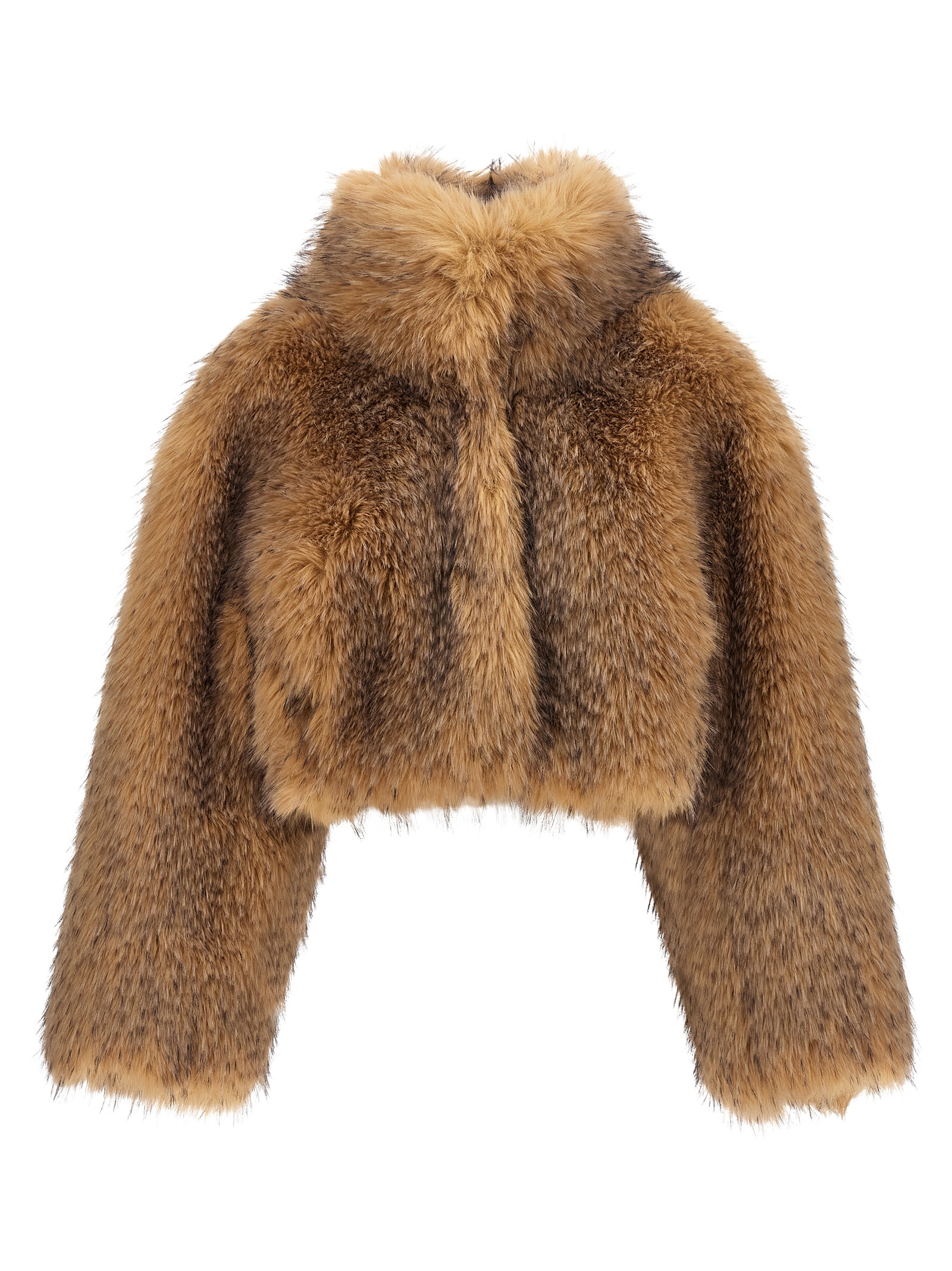 Beige Polyester Full-Length Jacket