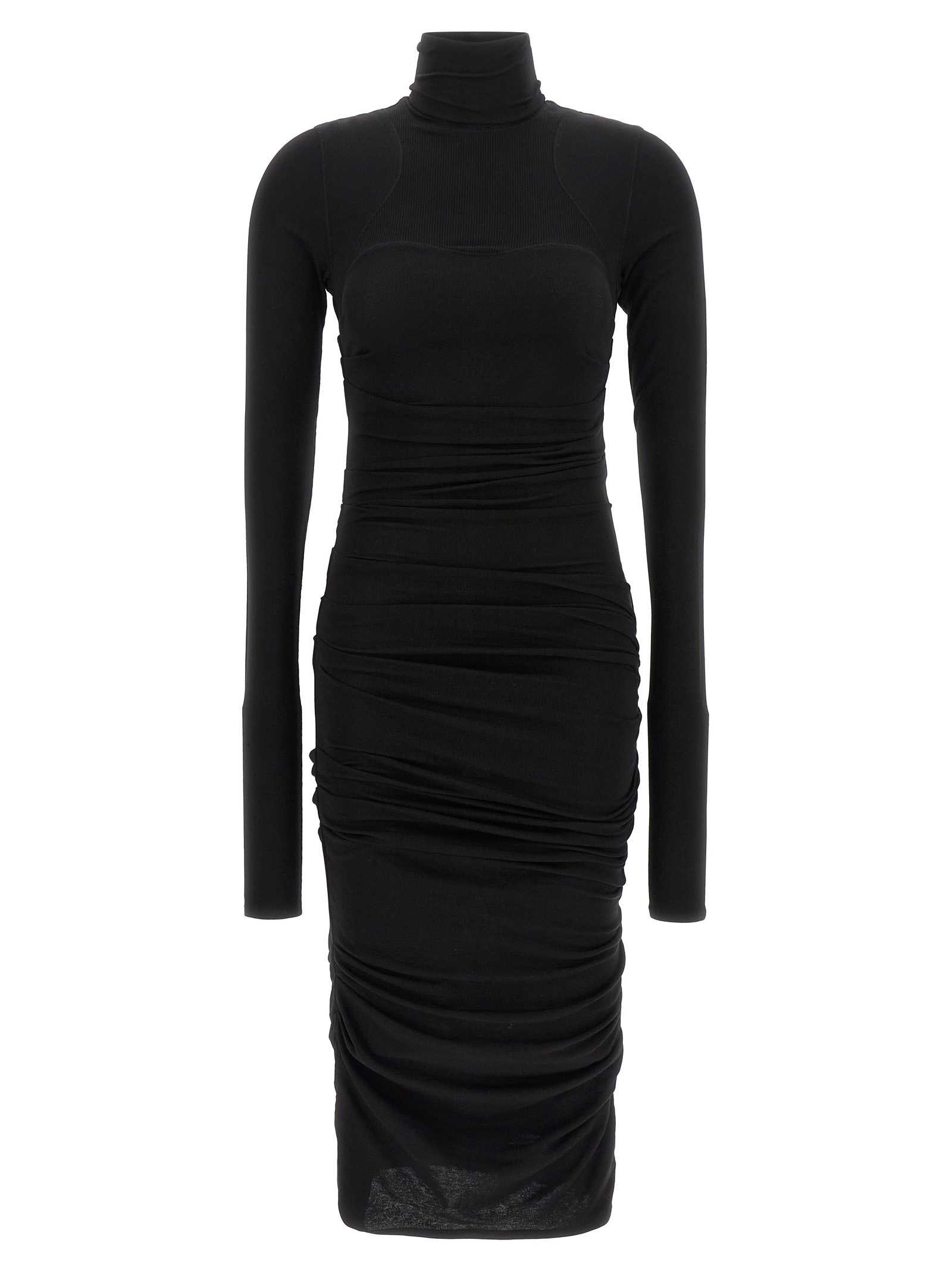 Black Lycra Midi Dress