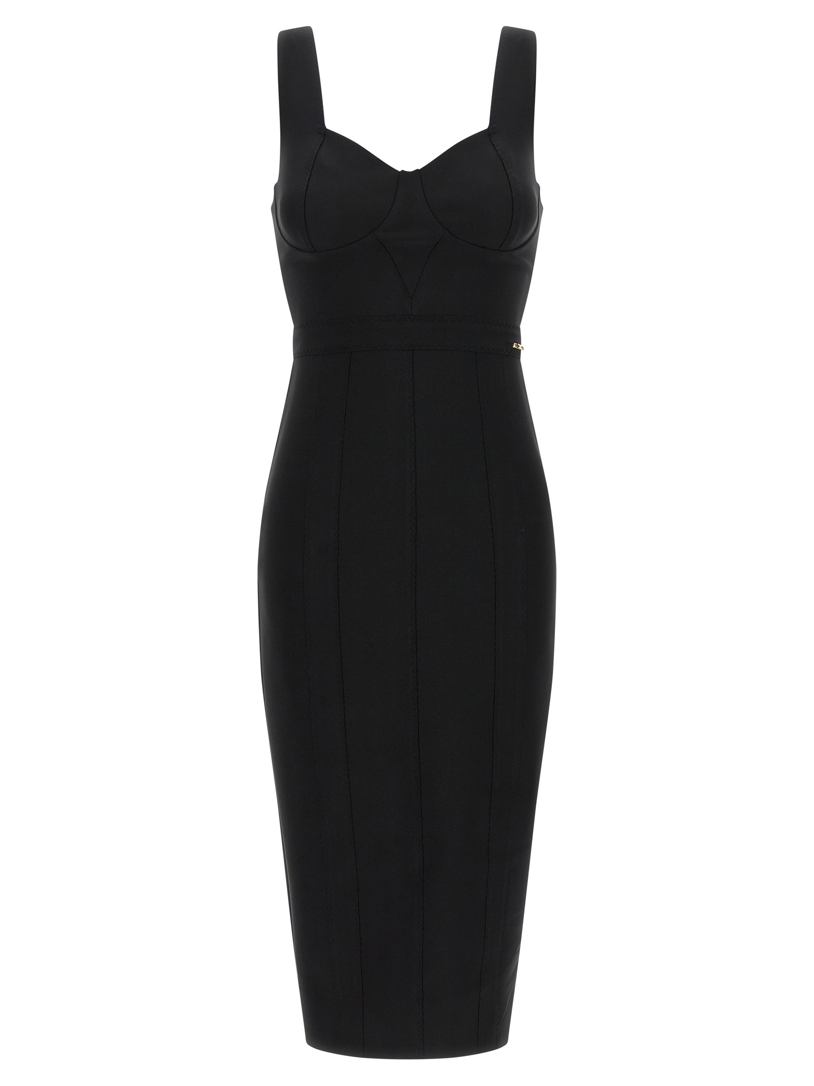 Black Polyamide Midi Dress