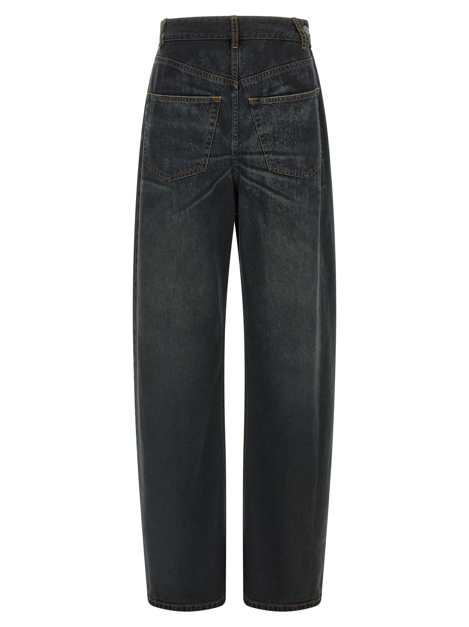 Blue Cotton Flared Jeans