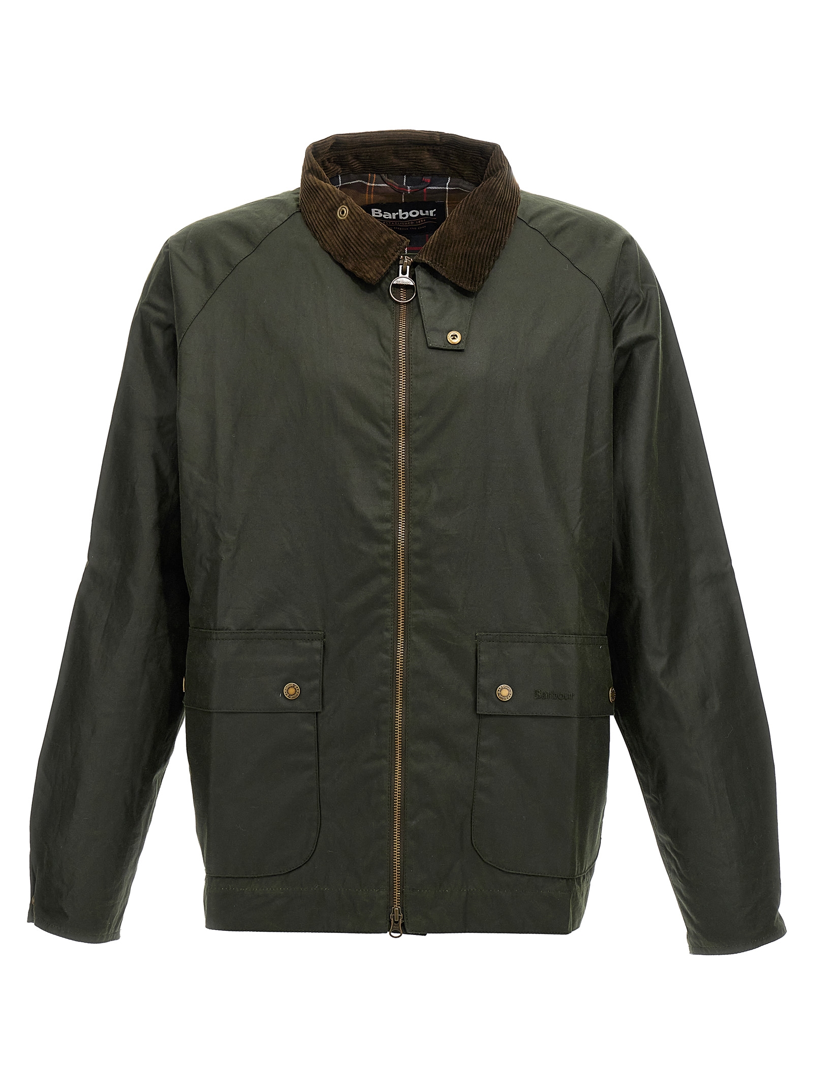 Bicolor Cotton Full-Length Jacket