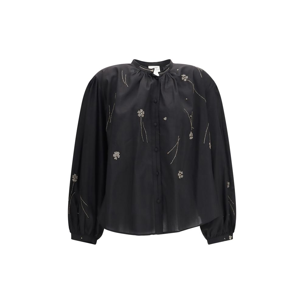 Black Cotton Pattern Shirt