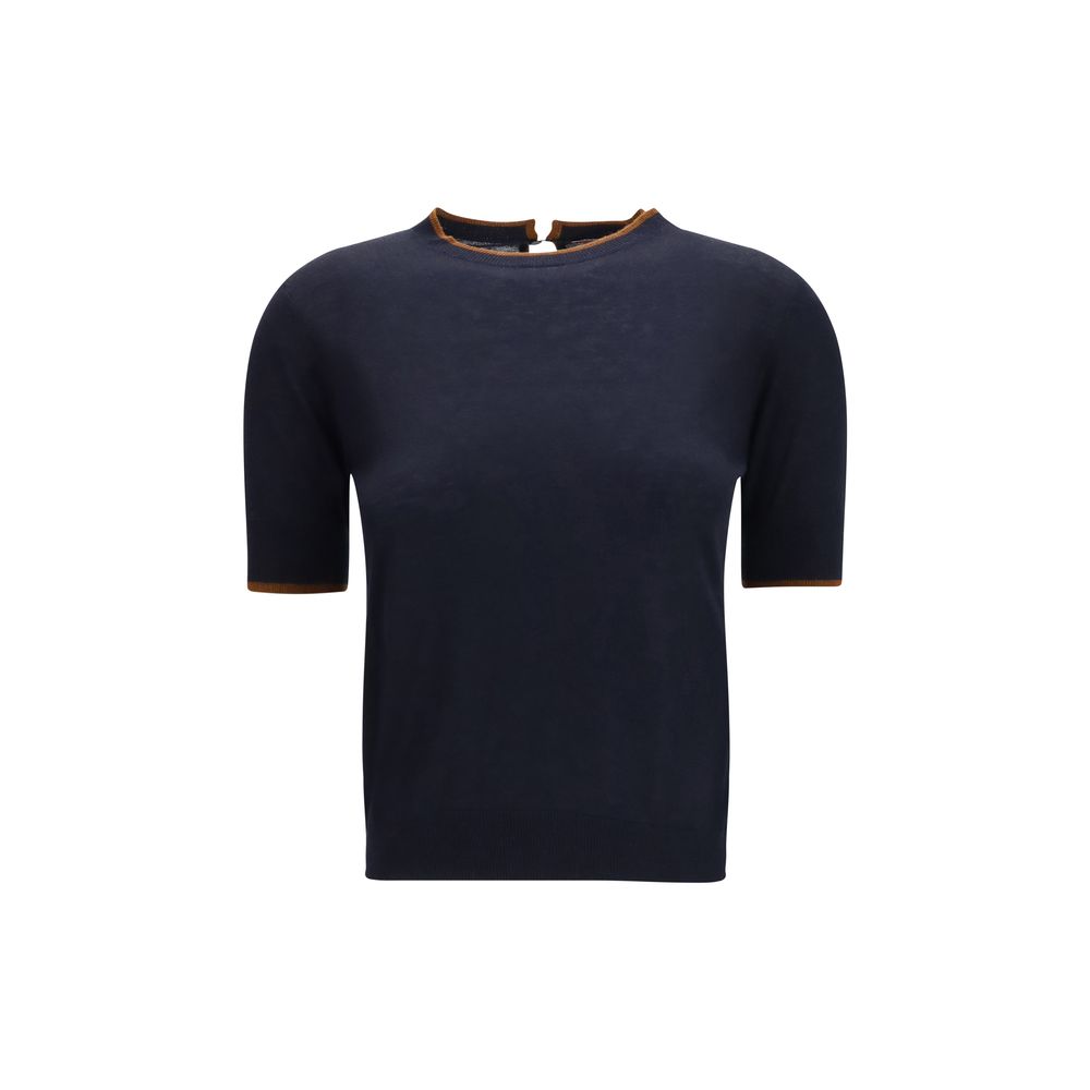 Blue Silk T-Shirt