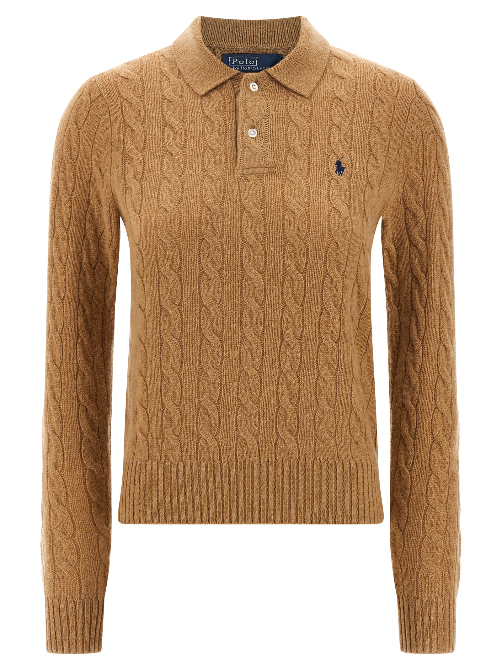 Beige Wool Polo Shirt