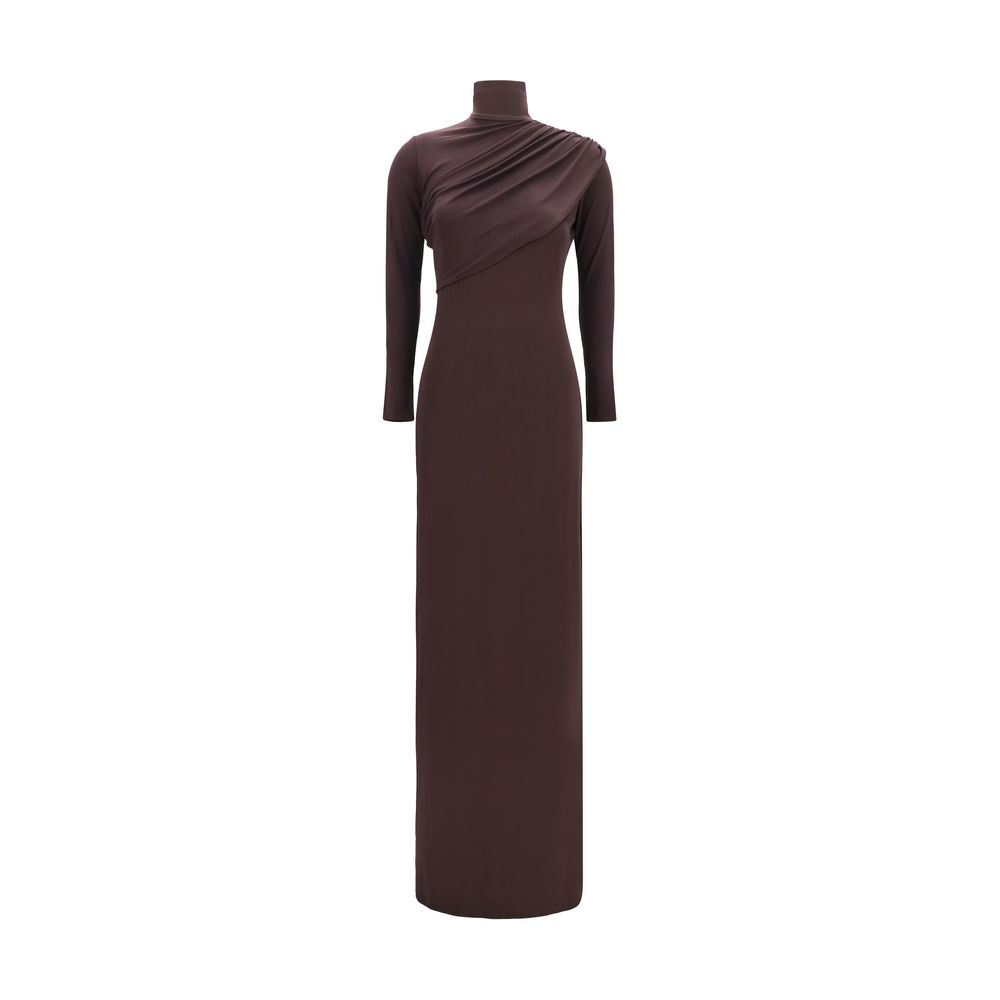 Brown Viscose Casual Dress