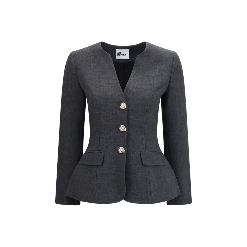 Gray Polyester Blazer