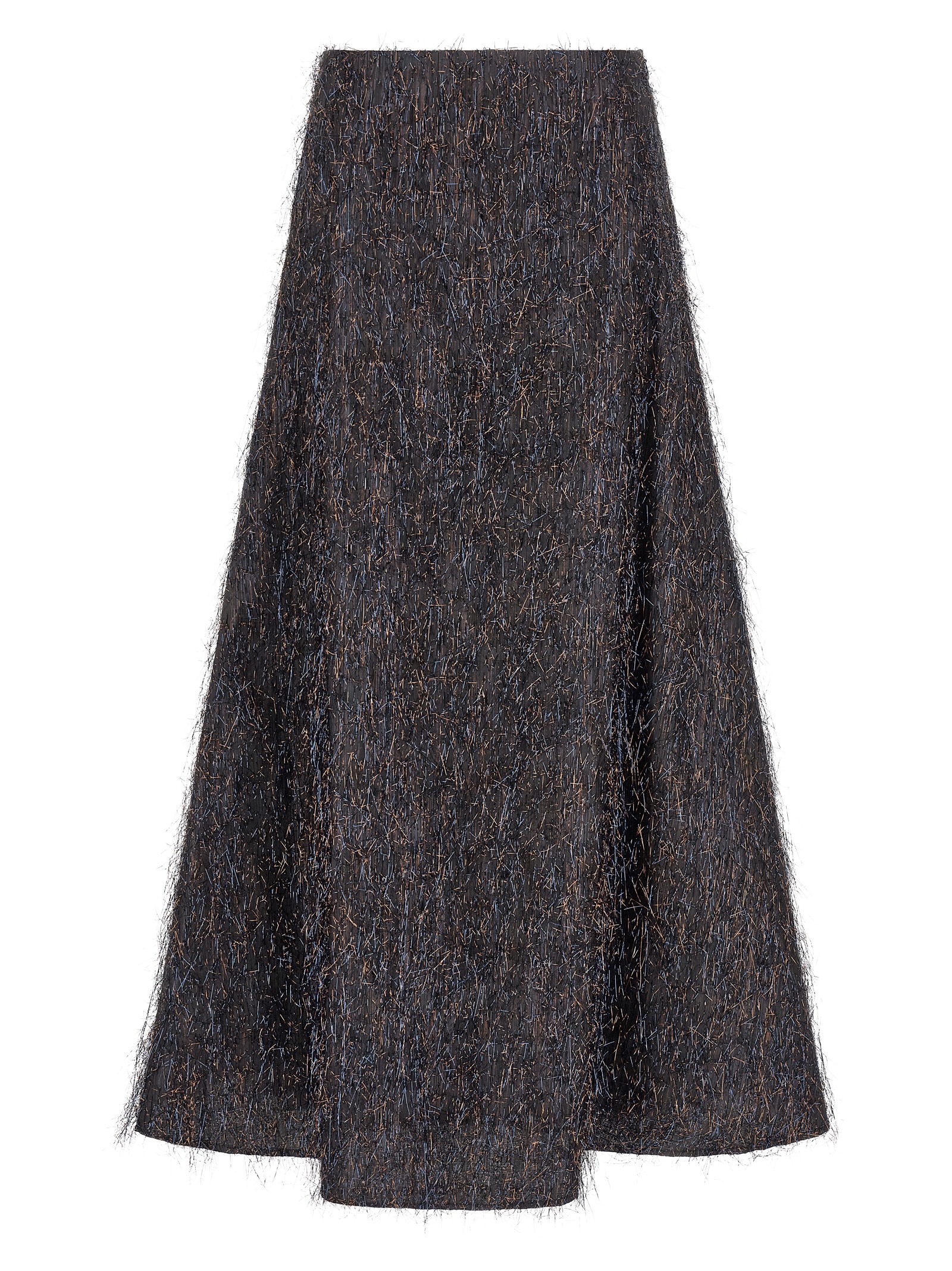 Blue Viscose Midi Skirt