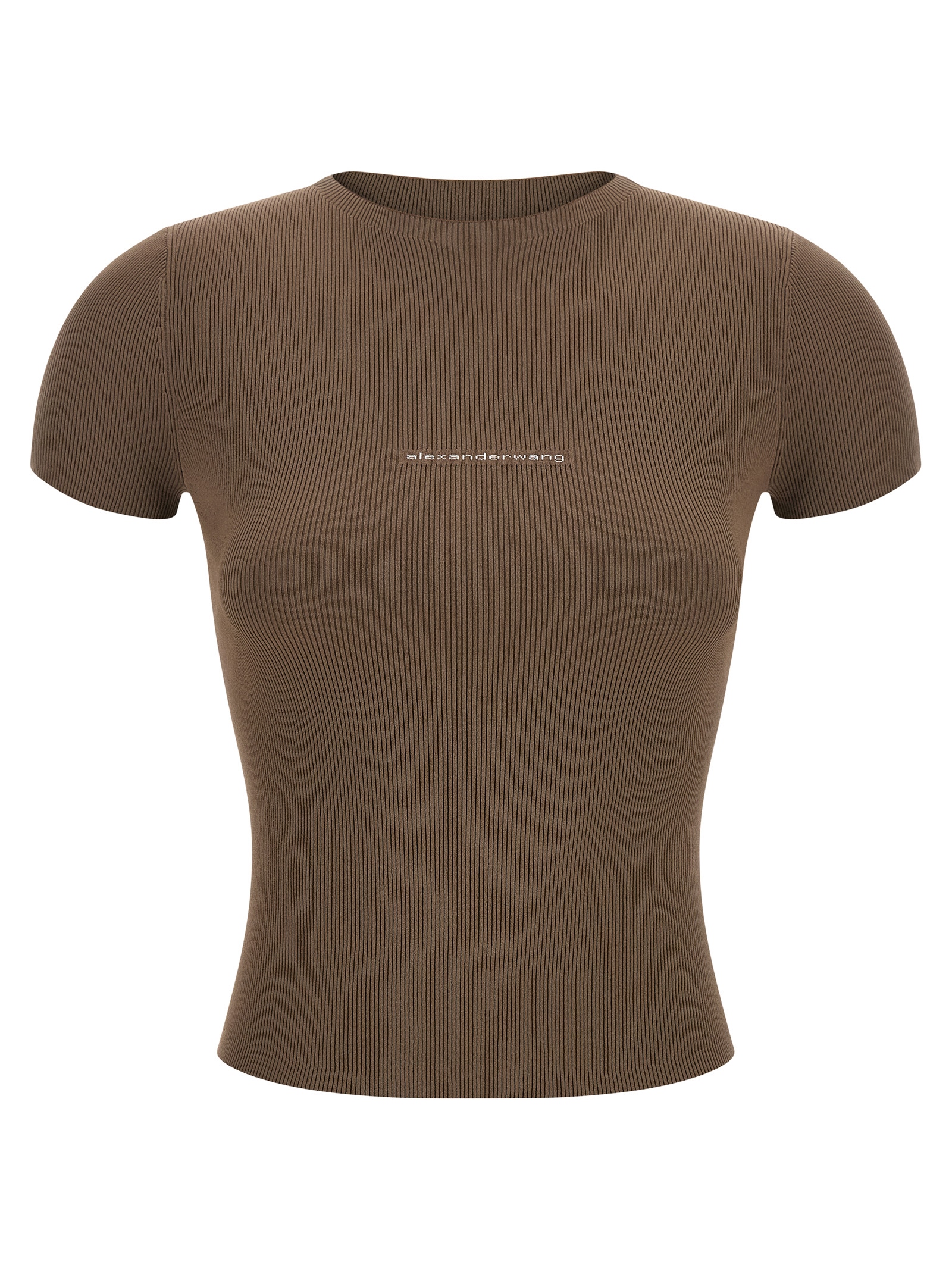 Brown Polyamide T-Shirt
