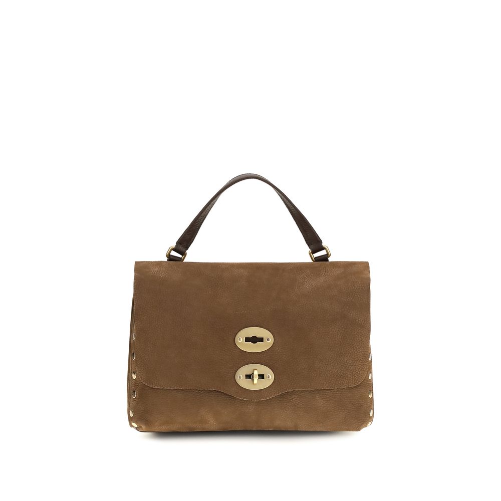 Brown Suede Leather Handbag