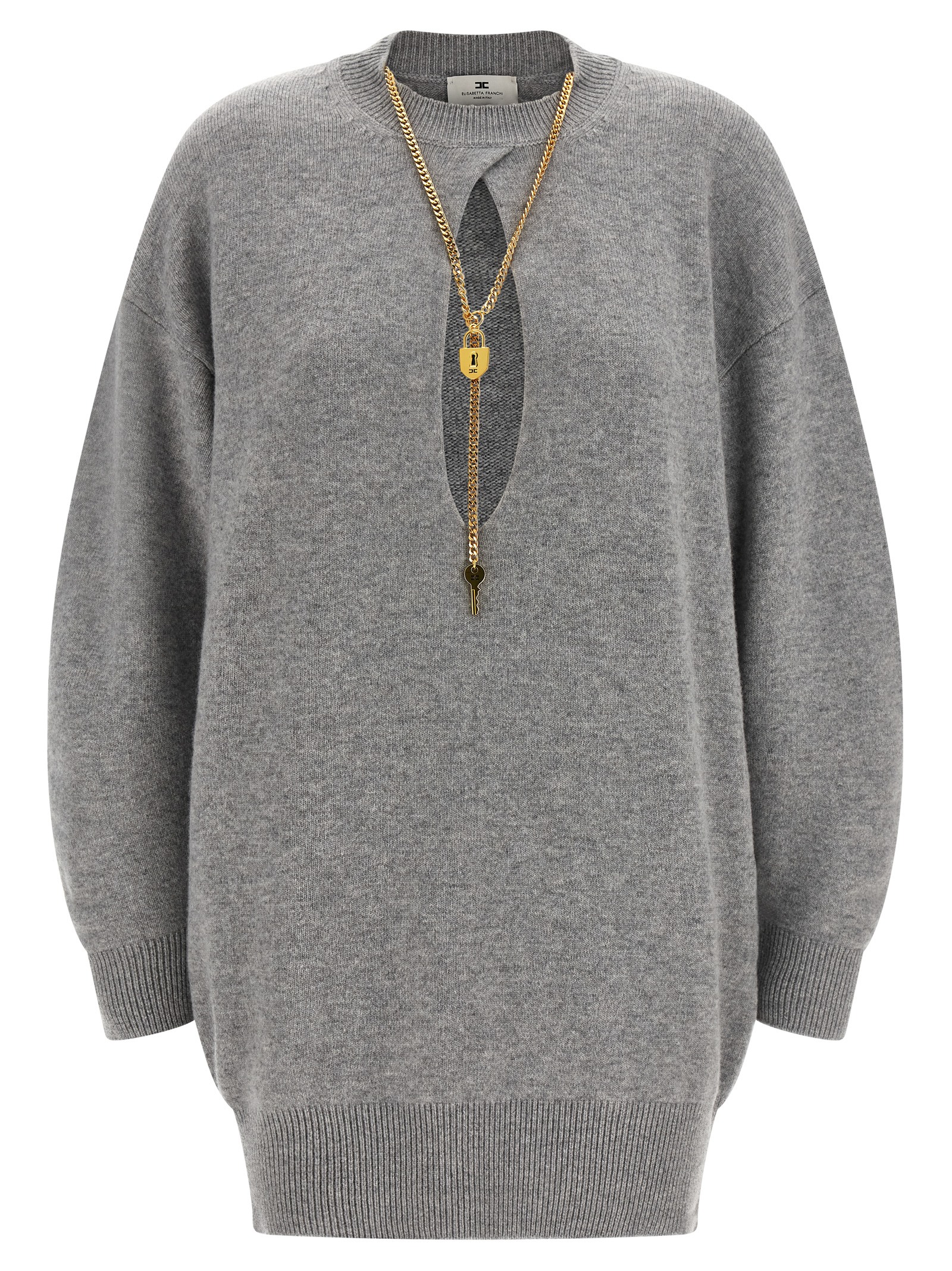 Gray Wool Short Dress