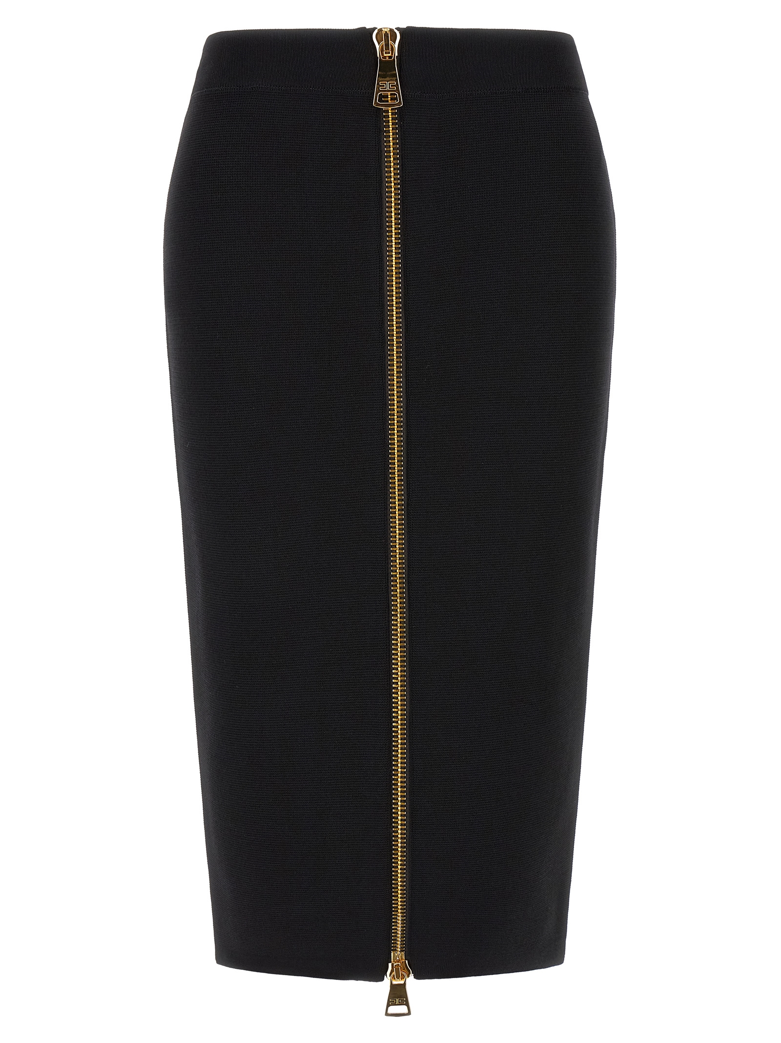 Black Viscose Midi Skirt