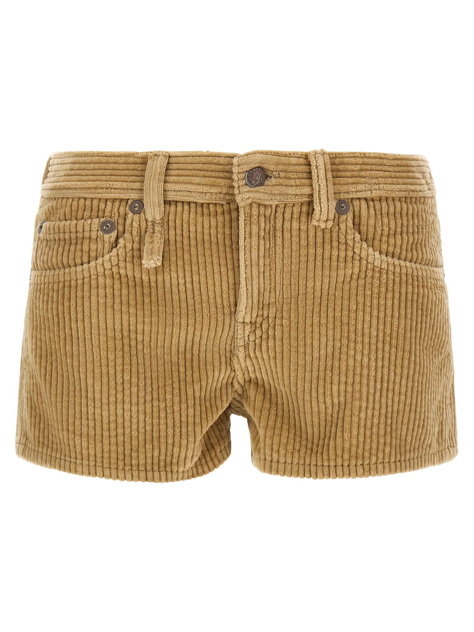 Beige Cotton Bermuda Shorts