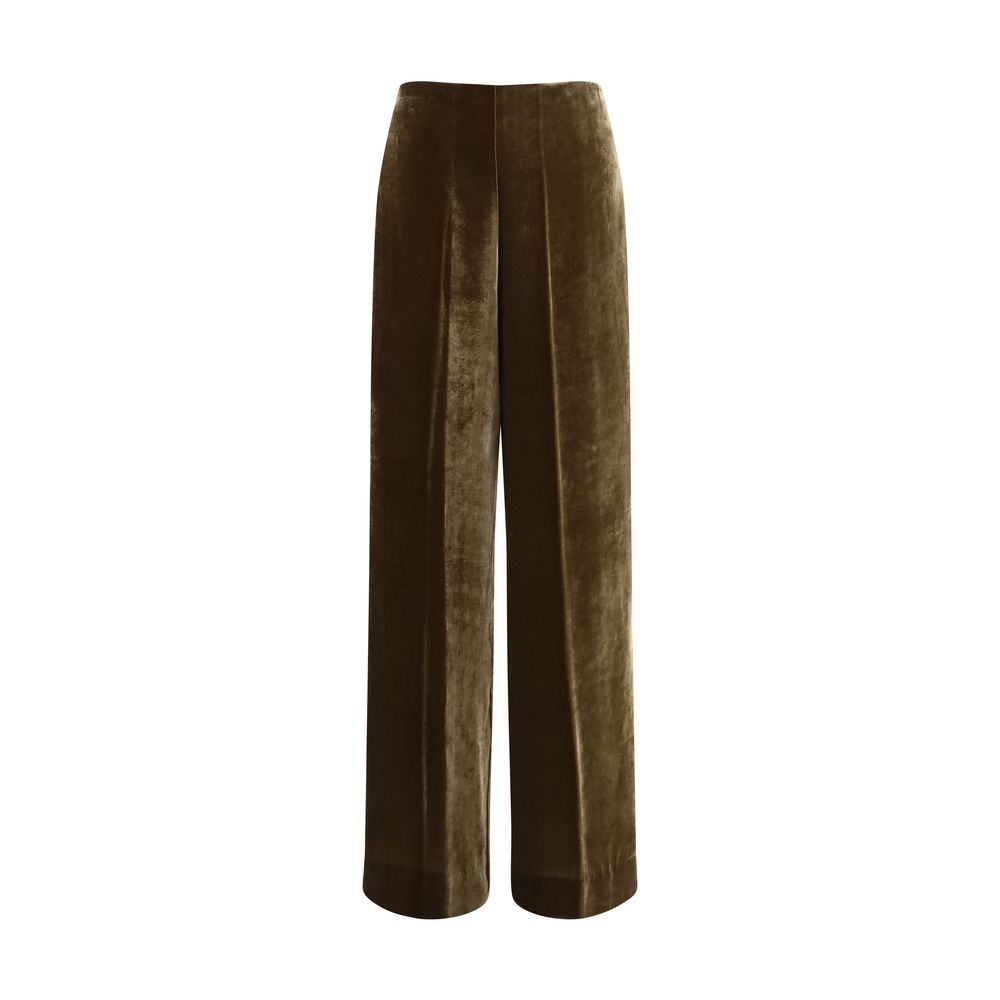 Brown Viscose Casual Pants