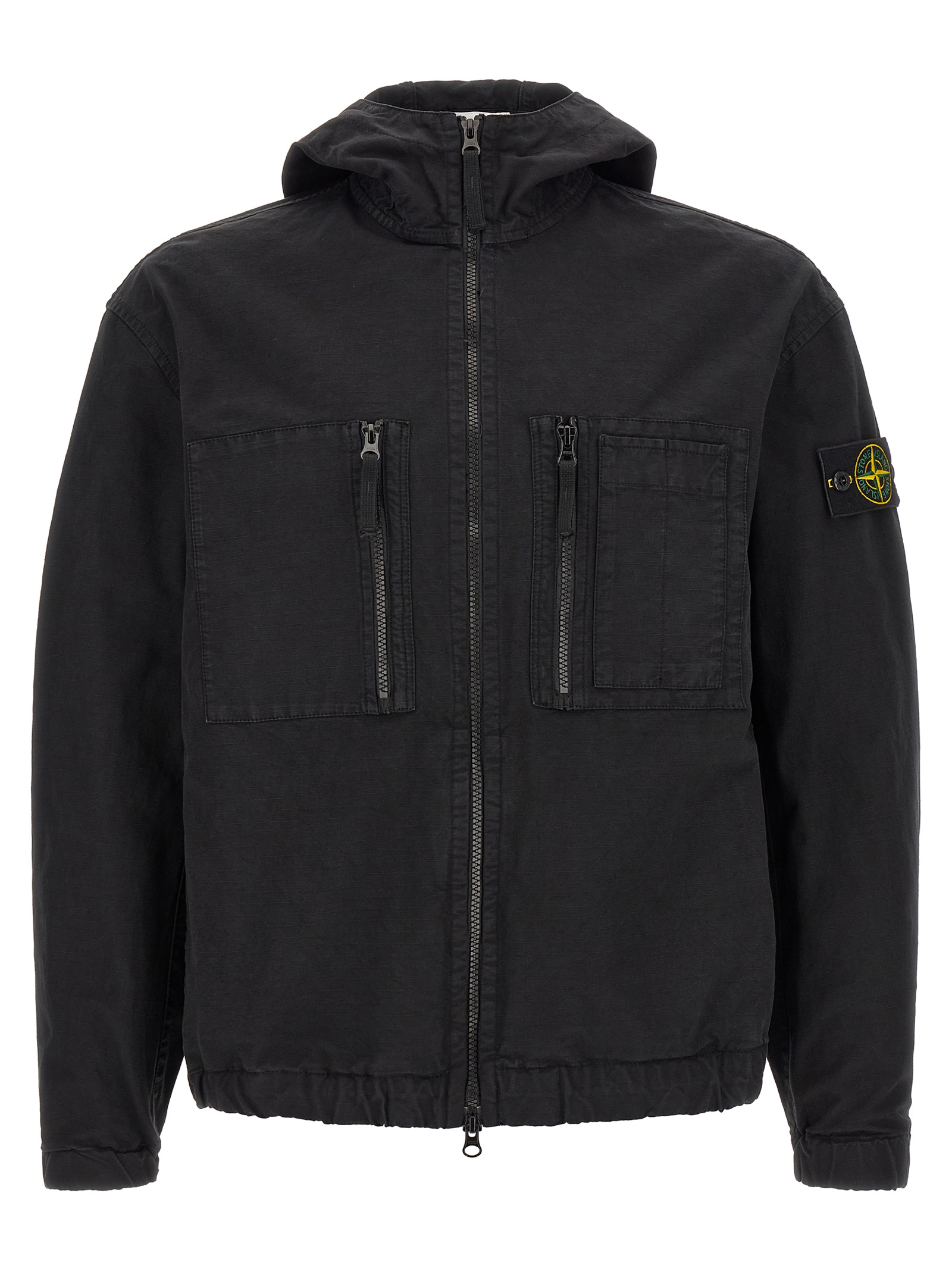 Black Cotton Shell Jacket