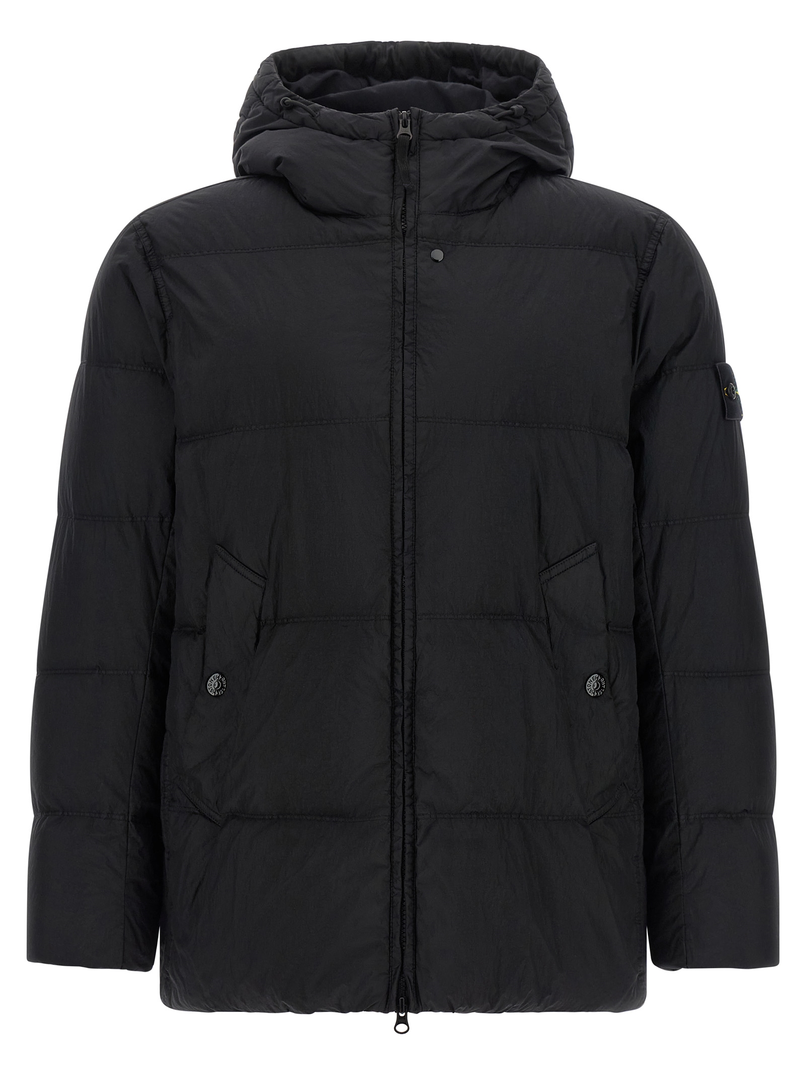 Black Polyamide Full-Length Jacket