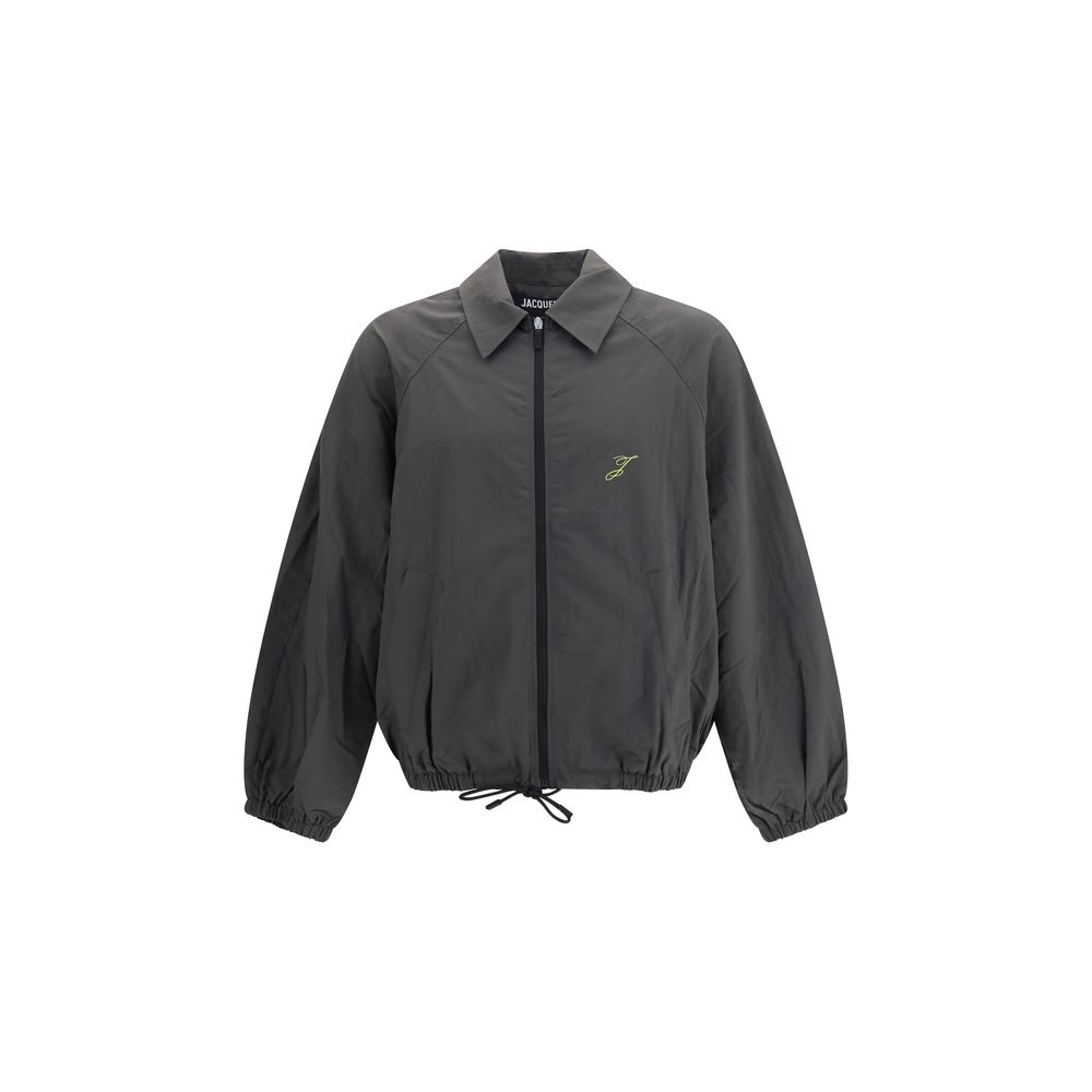 Gray Polyamide Full-Length Jacket
