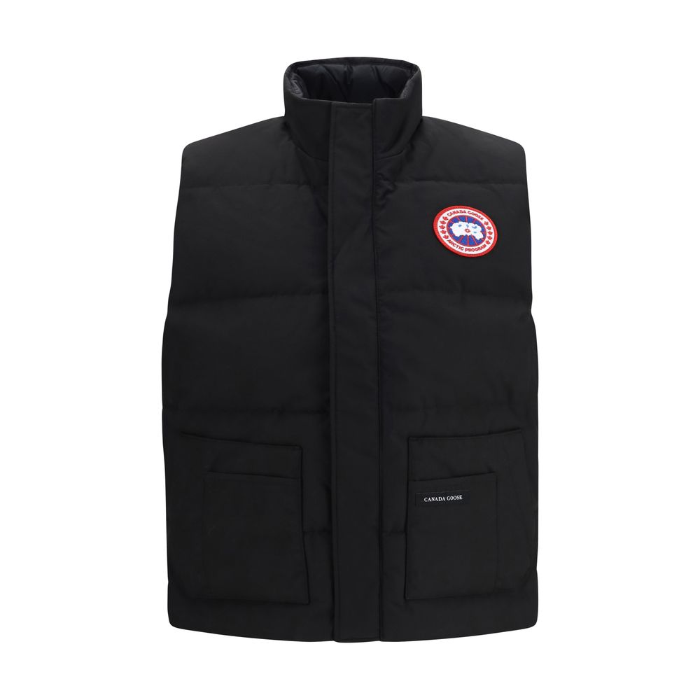 Black Recycled Polyester Sleeveless Jacket