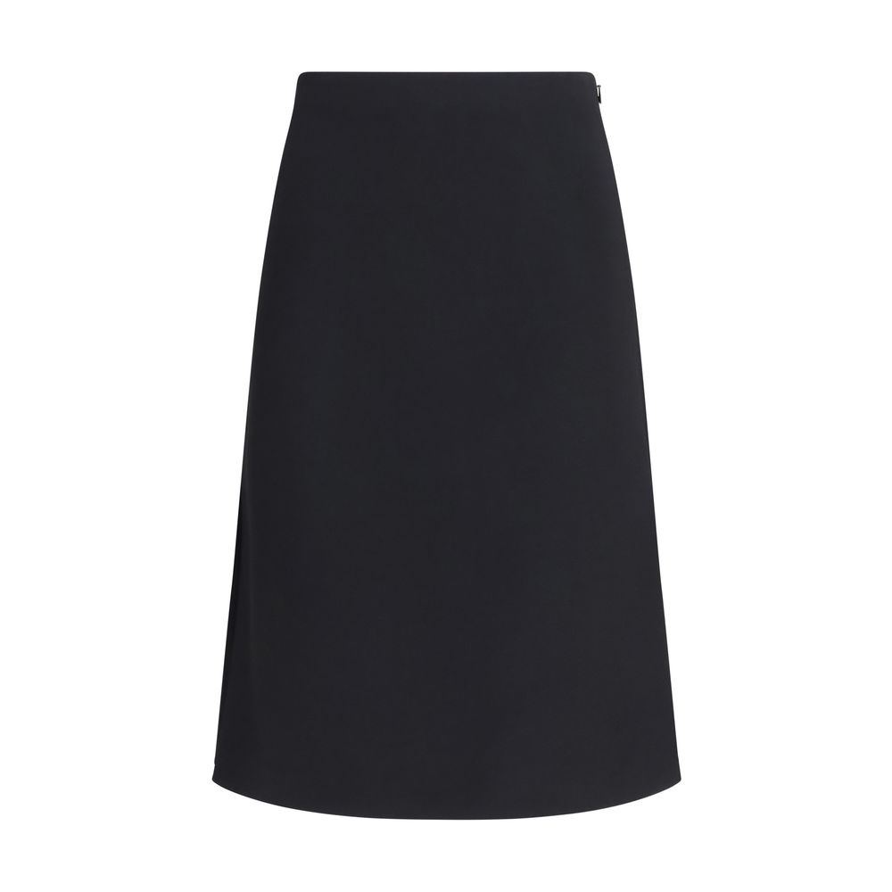 Black Wool Oves Aries Midi Skirt