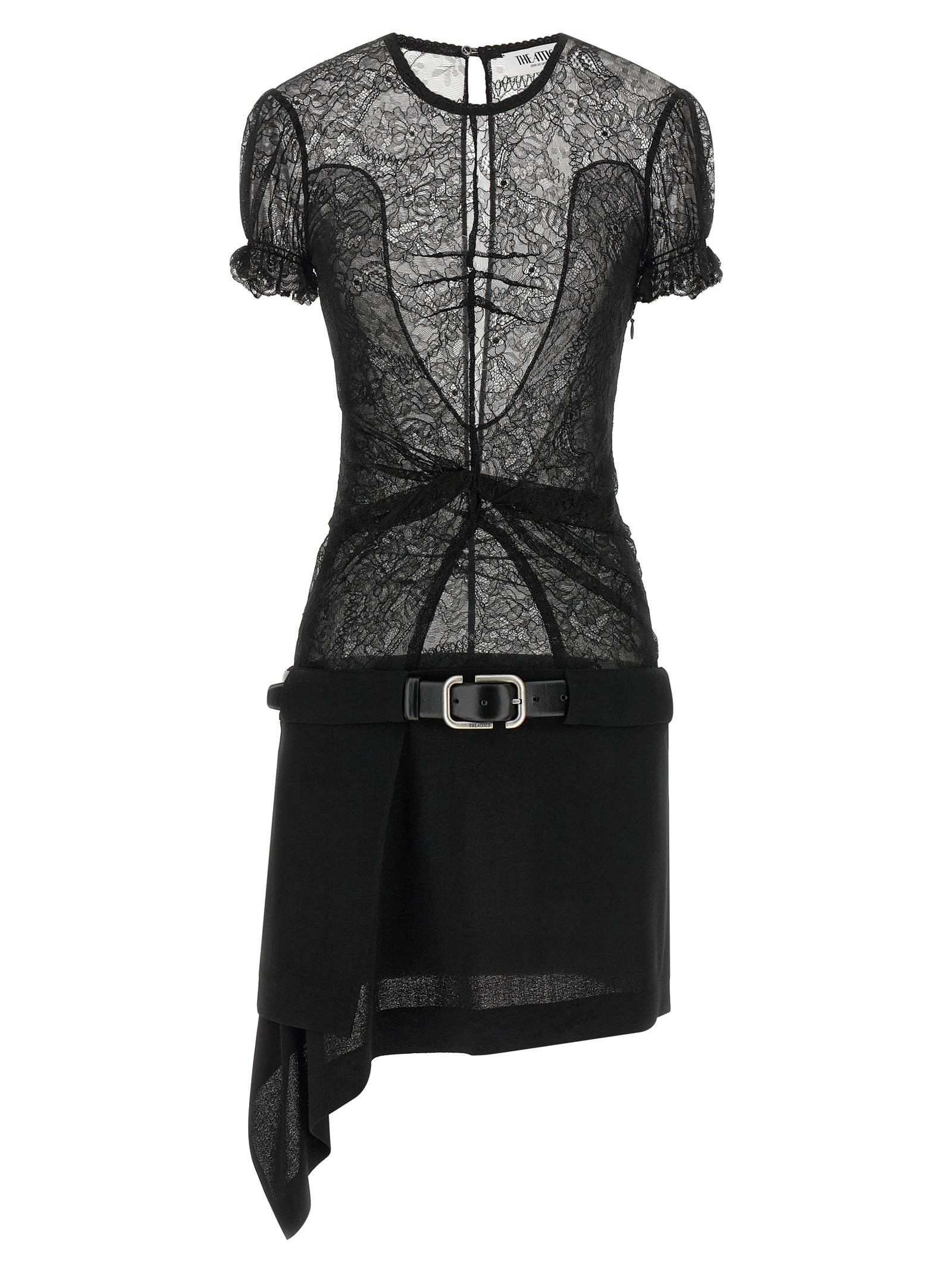 Black Polyamide Short Dress