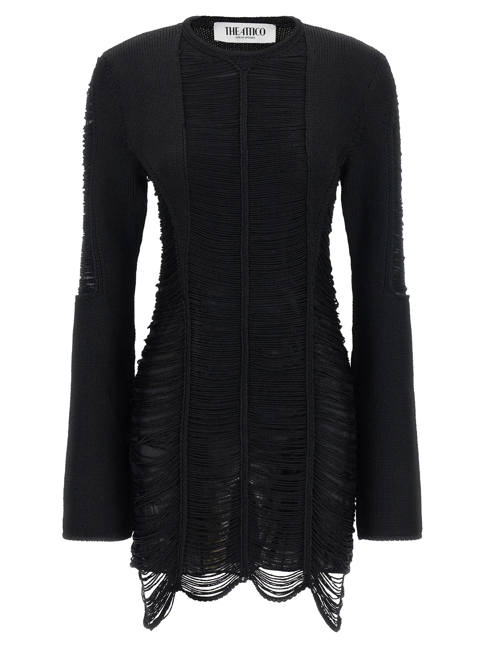 Black Viscose Short Dress