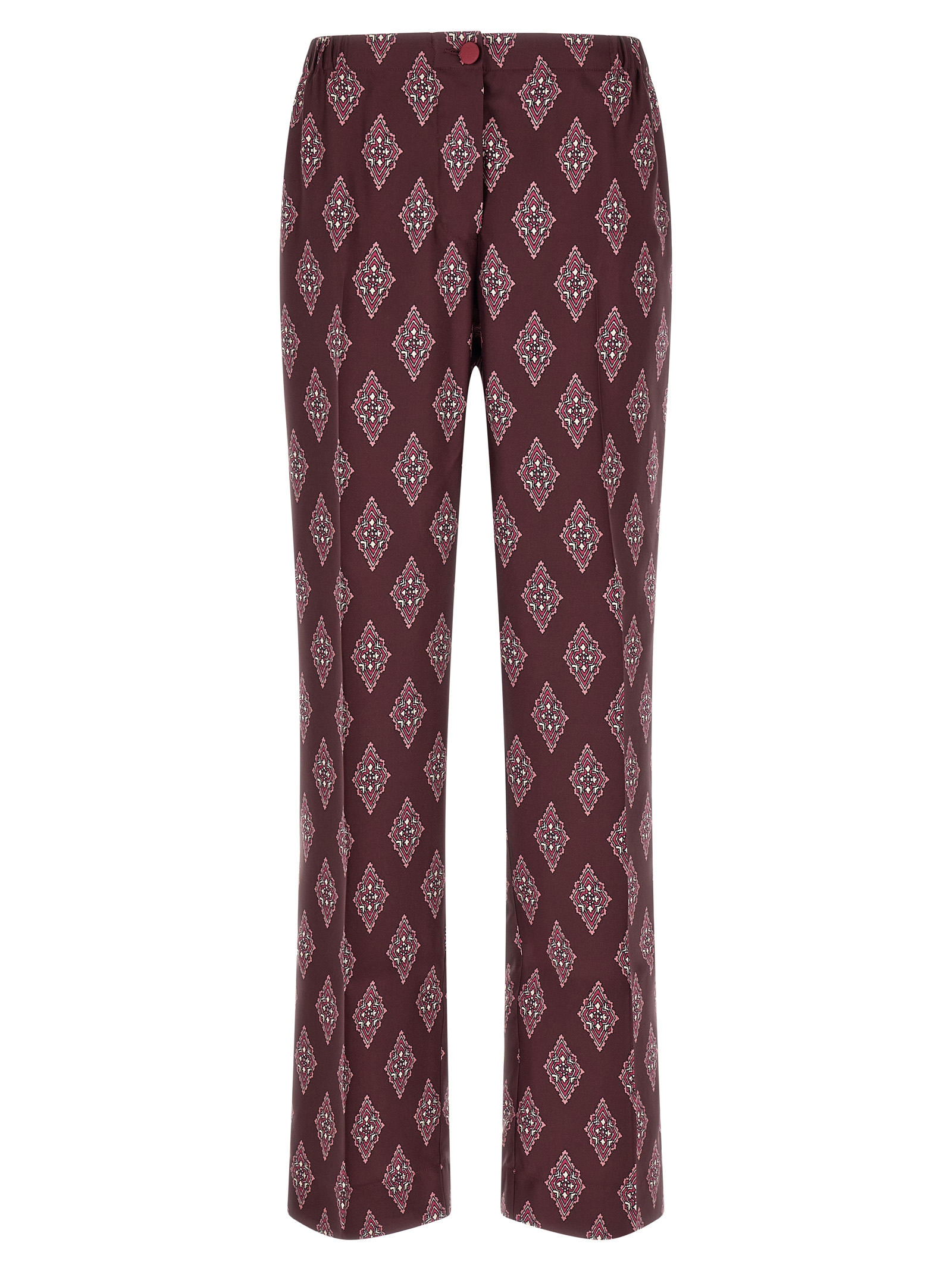 Multicolor Silk Casual Pants