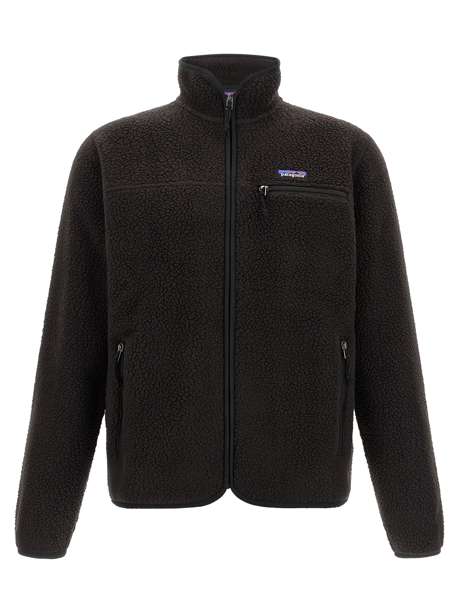 Black Polyester Full-Length Jacket