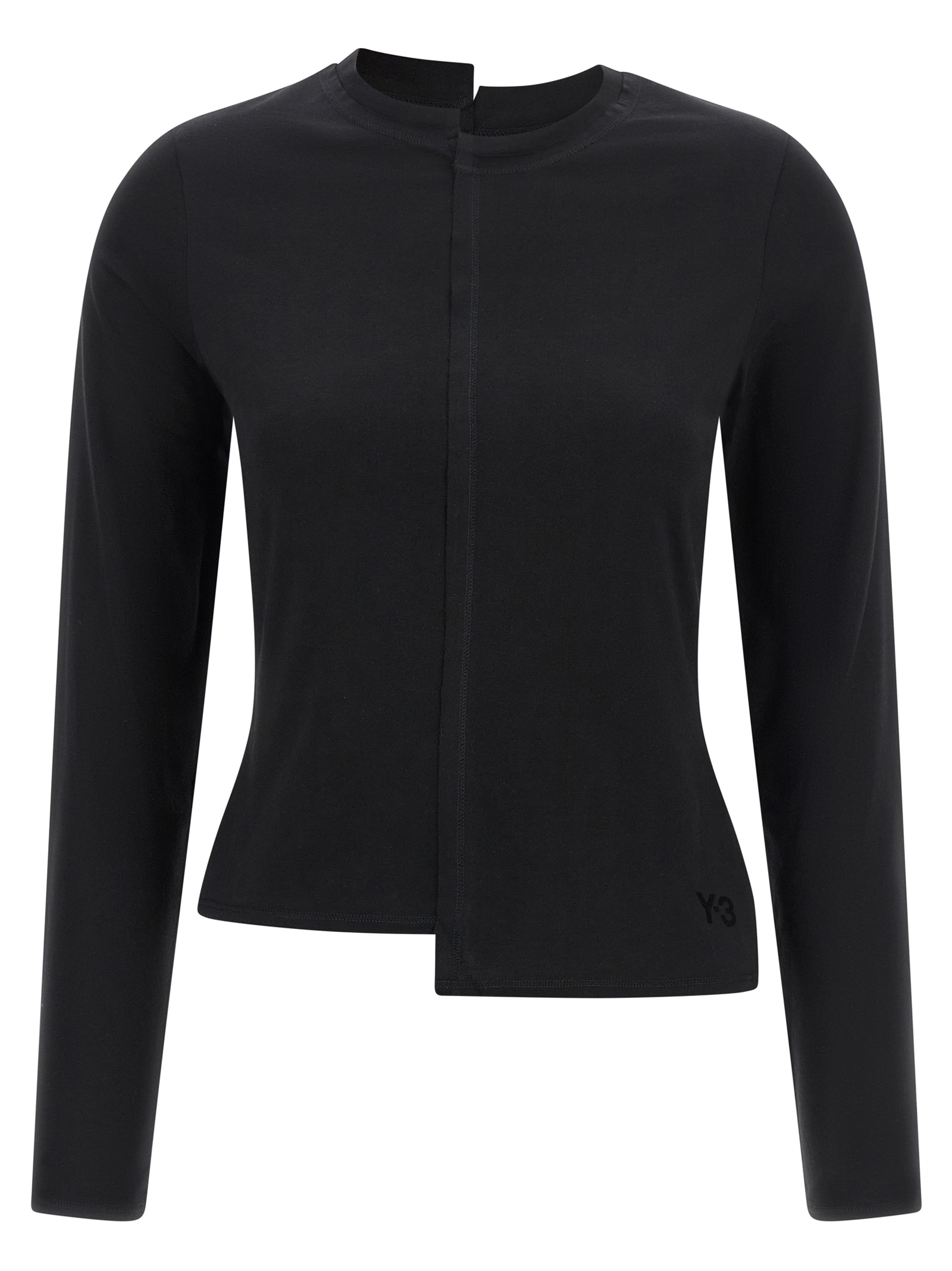 Black Cotton Long Sleeve T-Shirt
