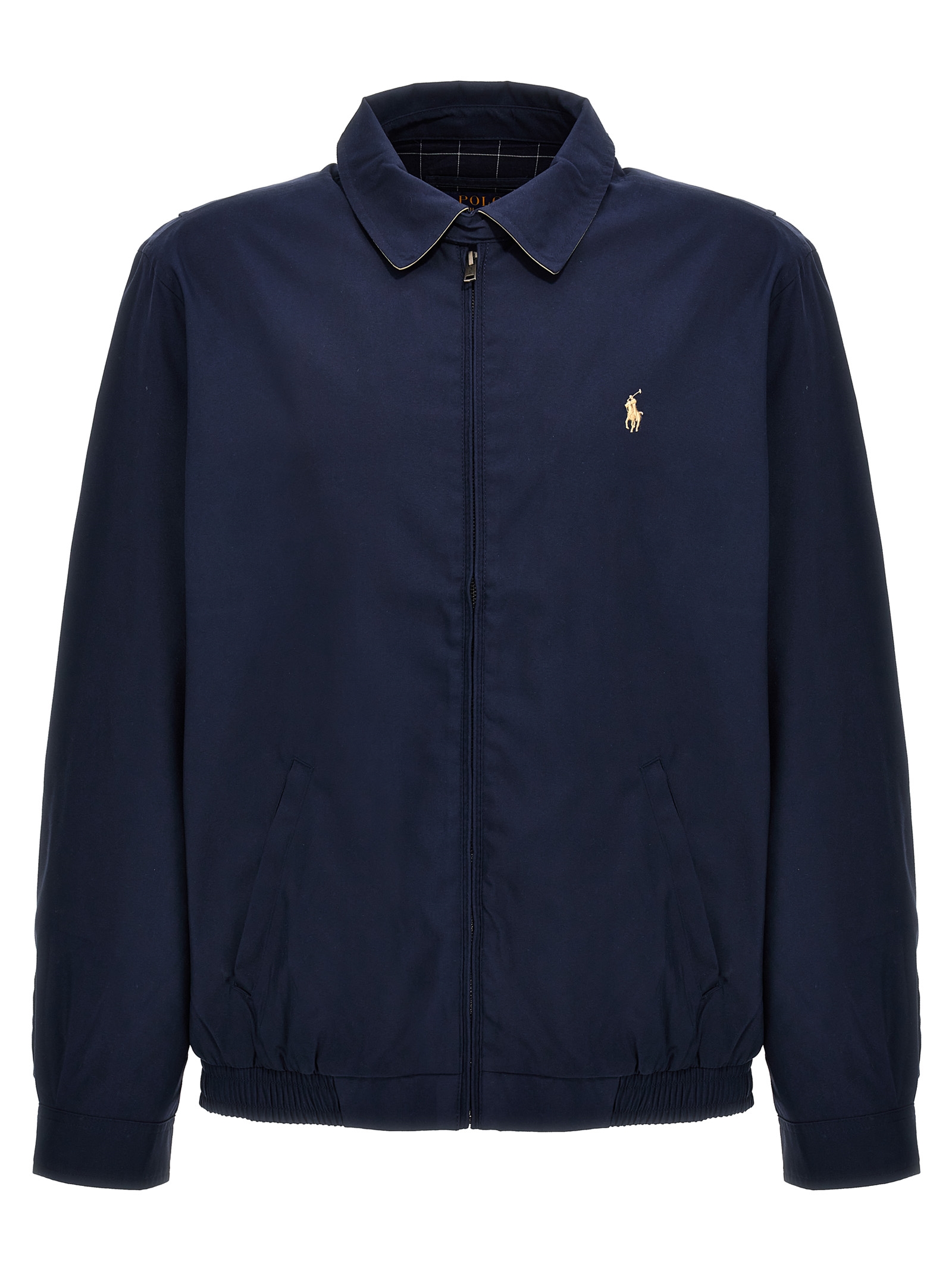 Blue Polyester Full-Length Jacket