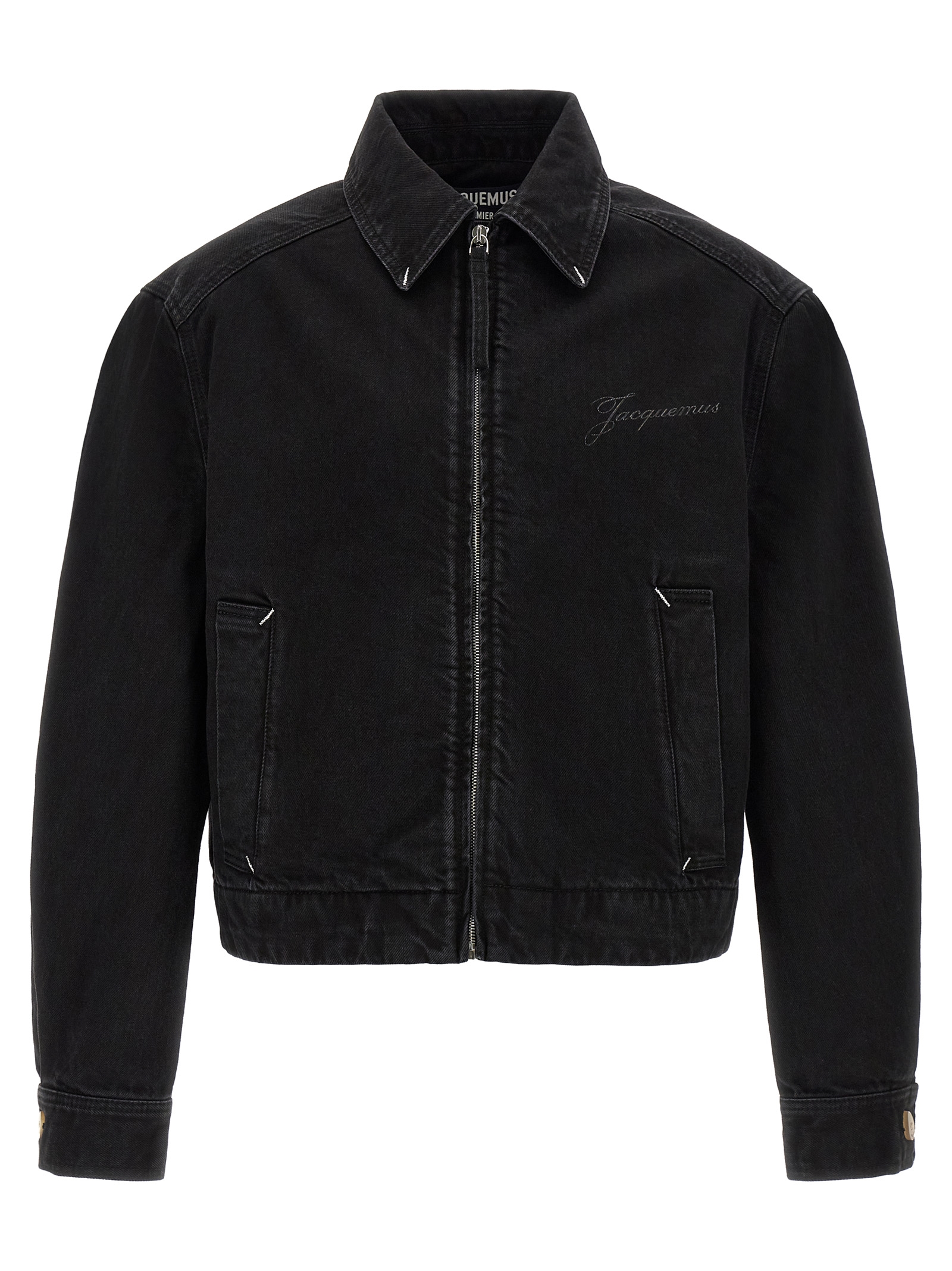 Black Cotton Denim Jacket