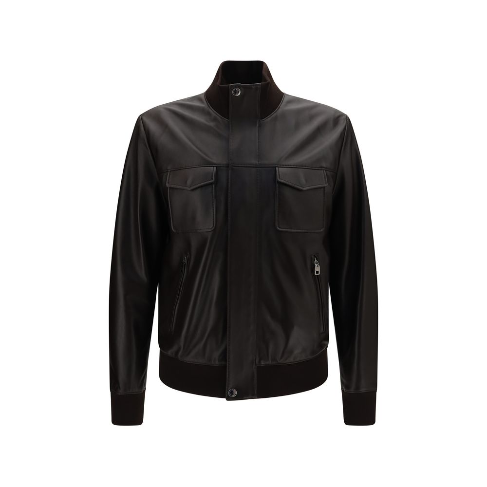 Brown Lamb Ovis Aries Aries Leather Jacket