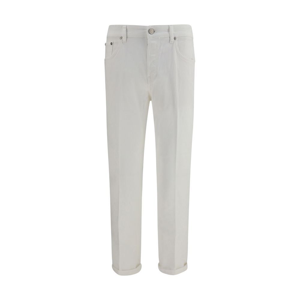White Cotton Slim Fit Jeans